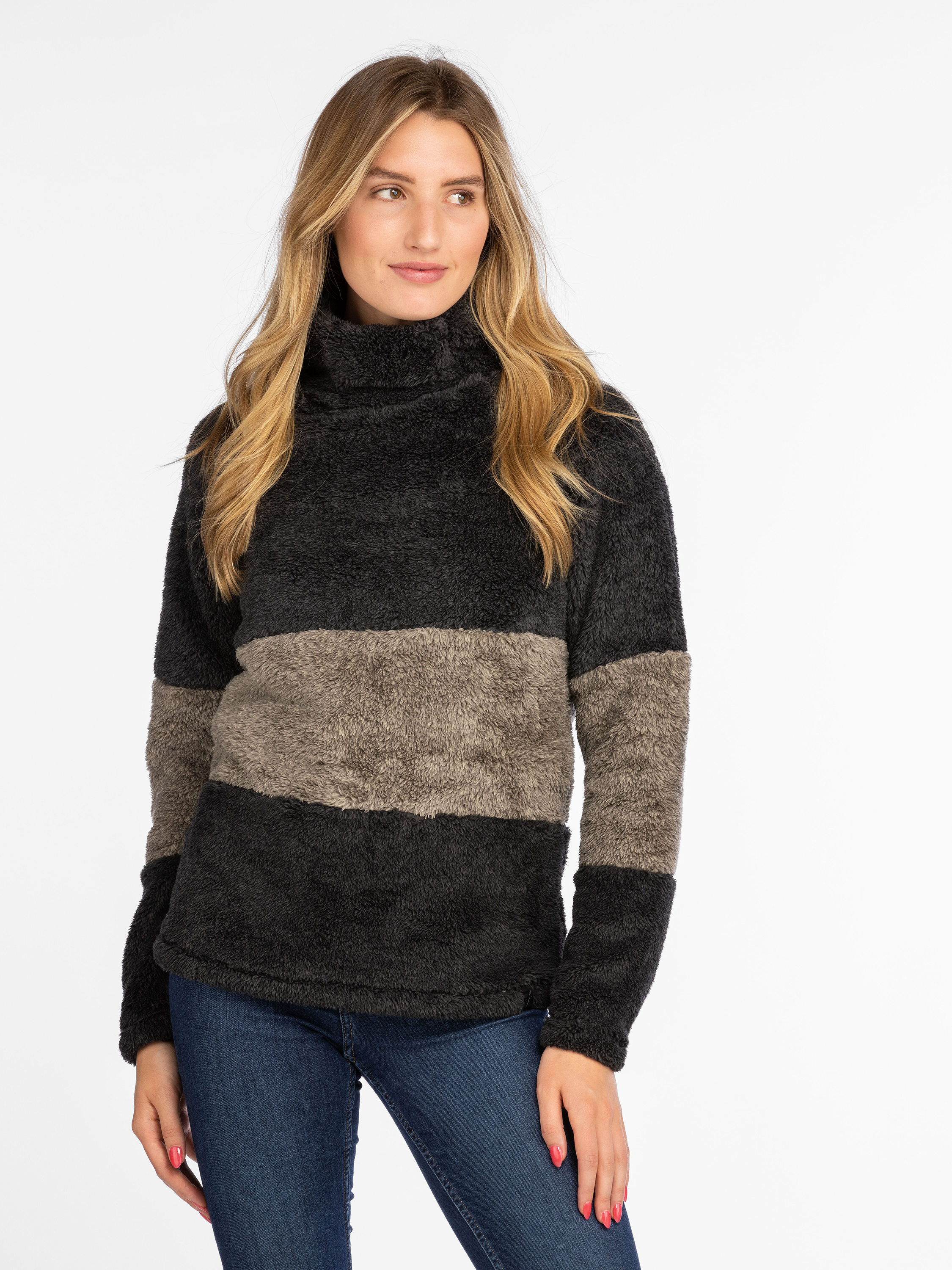 LIV Outdoor Ember Colorblock Pullover for Ladies - Black Combo - S