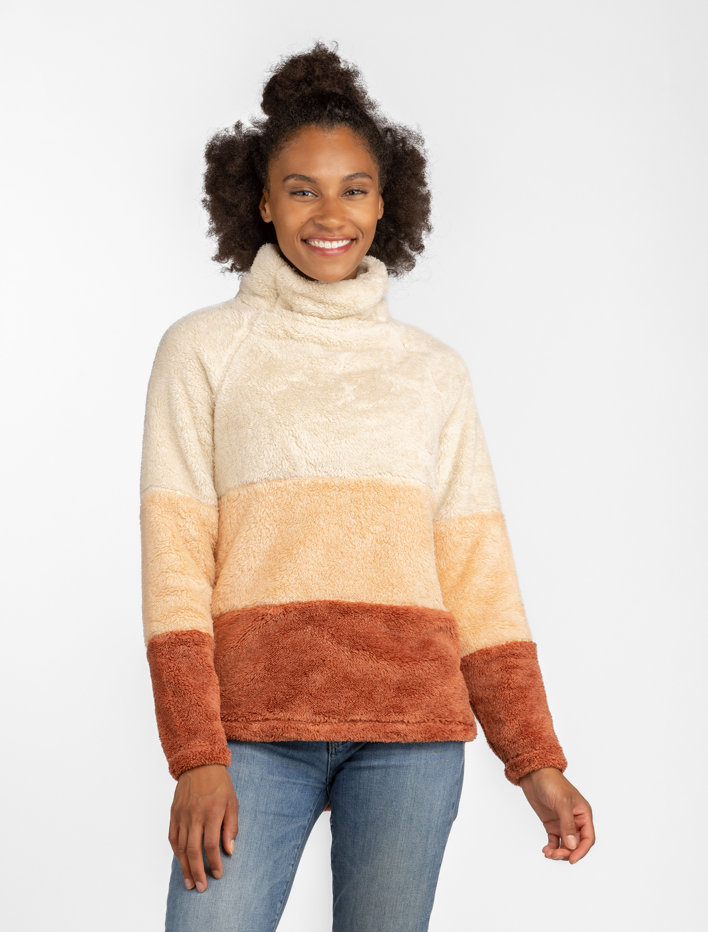 LIV Outdoor Ember Colorblock Pullover for Ladies - Cedarwood Combo - S