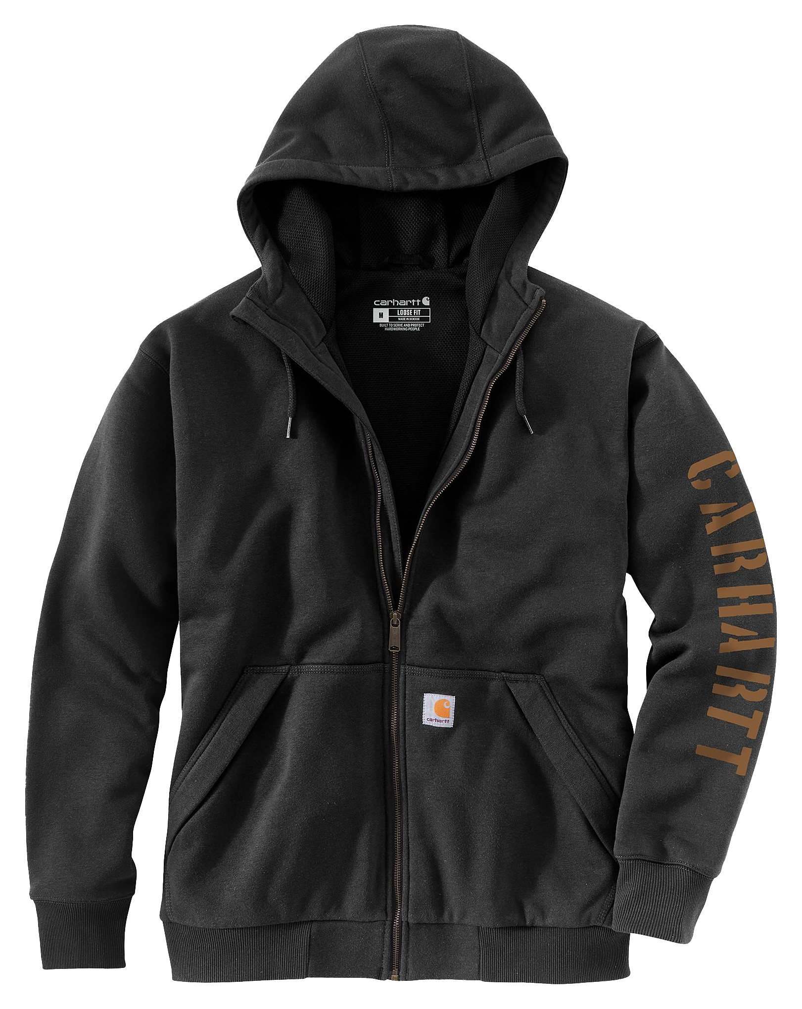 Carhartt Men's Rain Defender Loose Fit Fleece-Lined Logo Graphic Sweatshirt | Black | 3XL