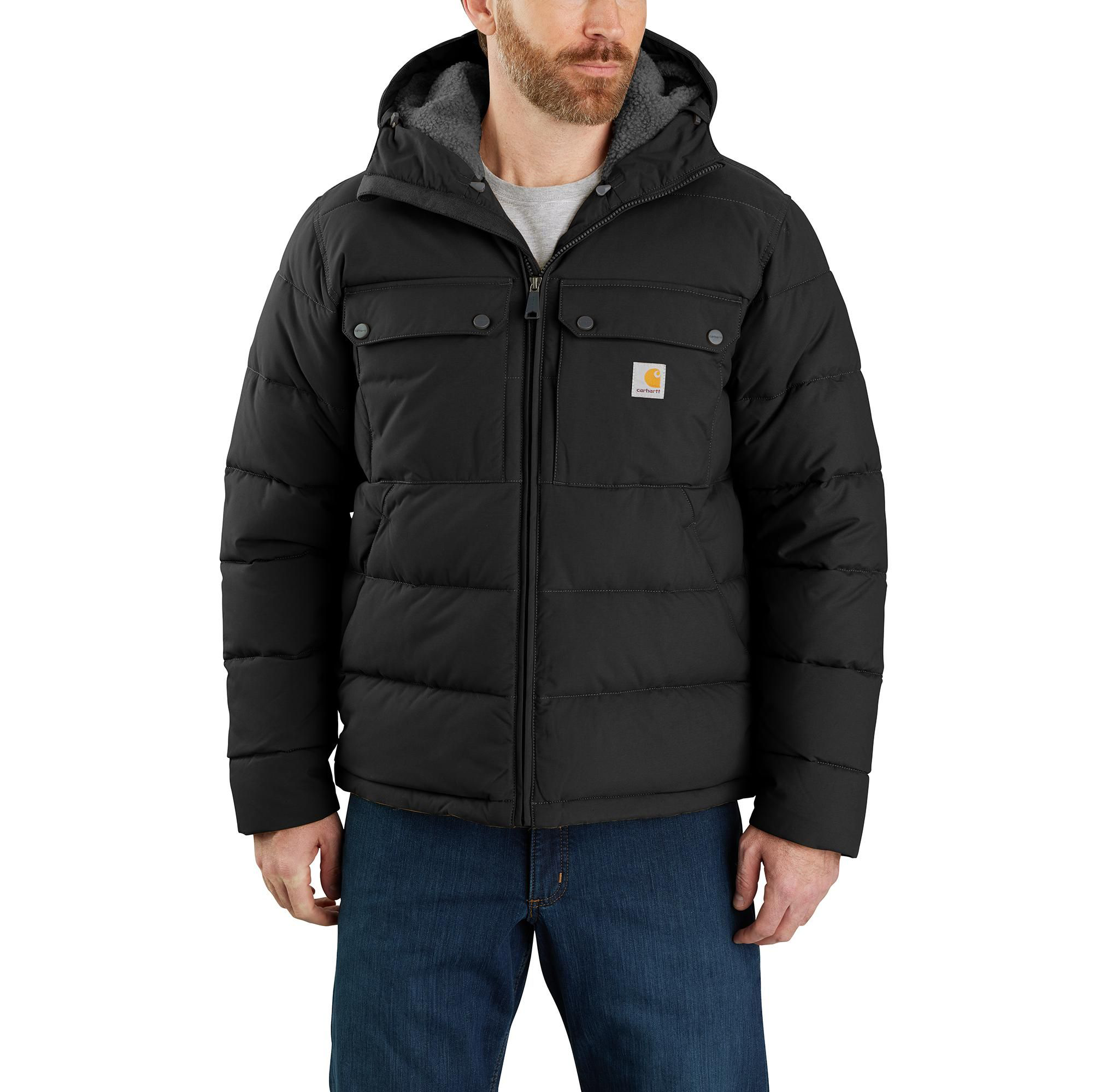 Image of Carhartt Rain Defender Loose-Fit Midweight Insulated Jacket for Men - Black - M