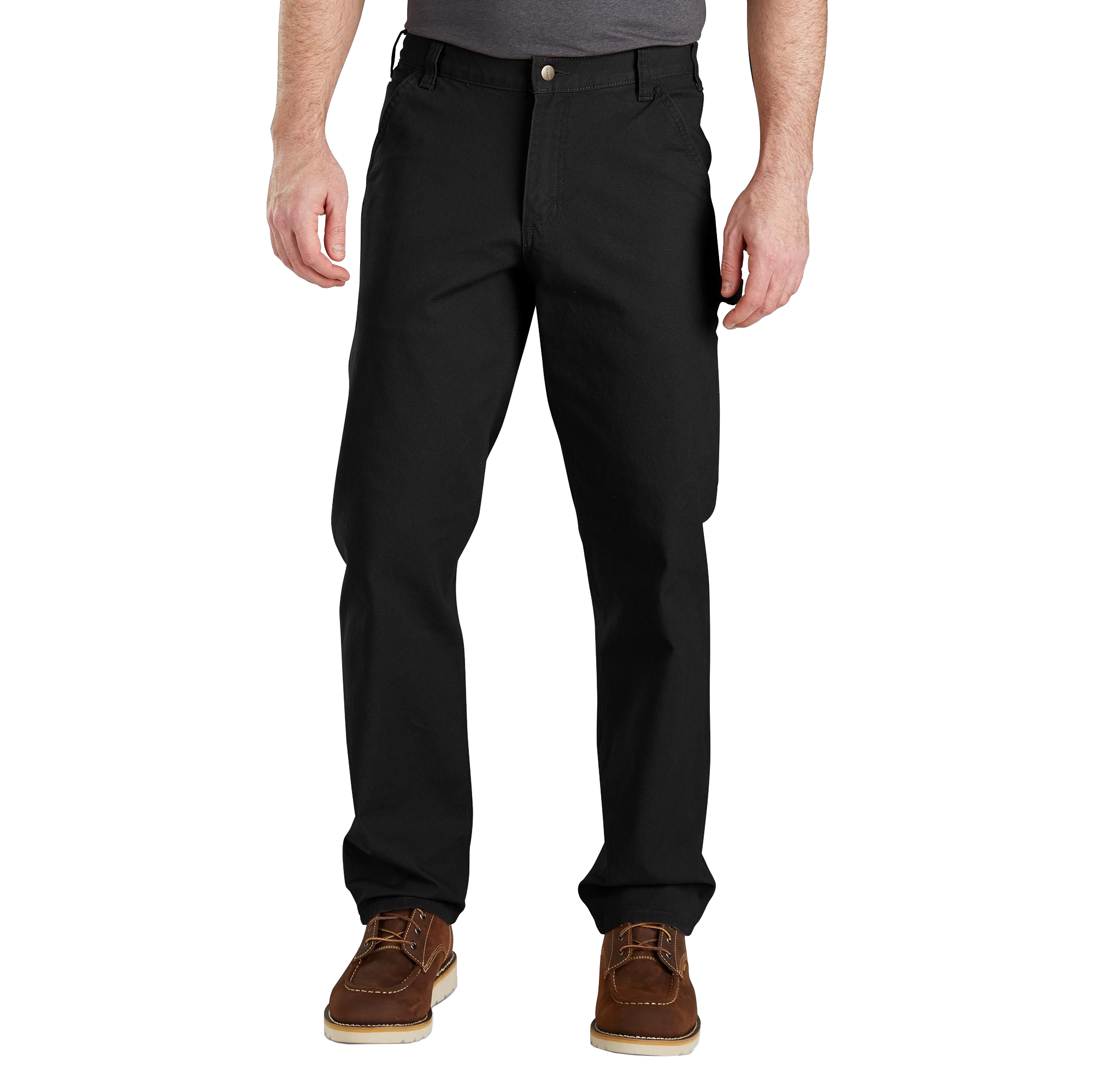 Image of Carhartt Relaxed Straight Rugged Flex Duck Dungarees for Men - Black - 54x30