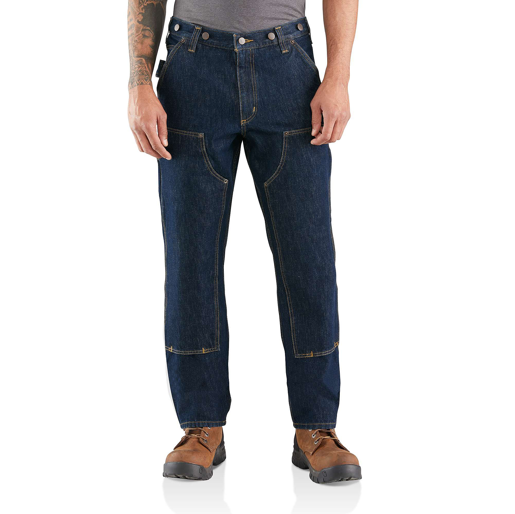 Carhartt Rugged Flex Relaxed Fit Heavyweight Double-Front Utility Logger Jeans for Men - Freight - 33x36