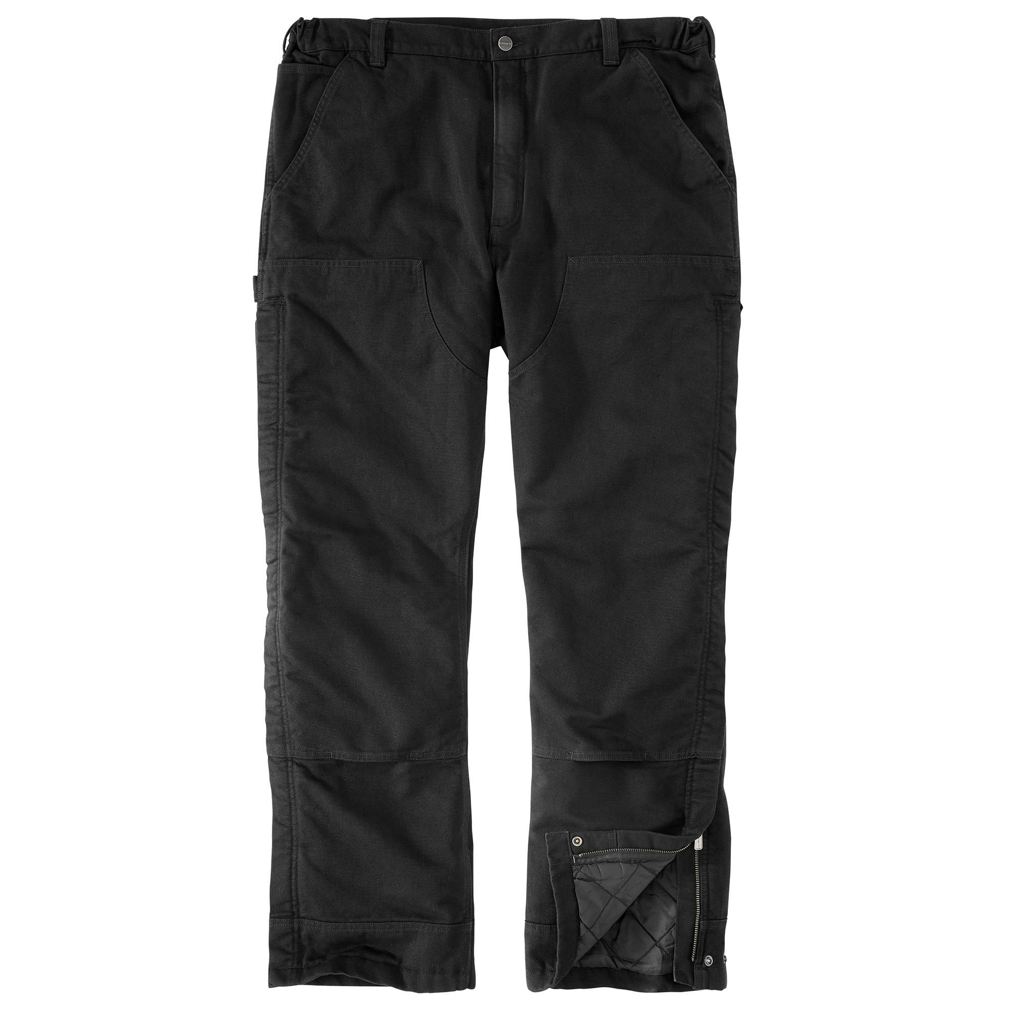 Image of Carhartt Loose Fit Washed Duck Insulated Work Pants for Men - Black