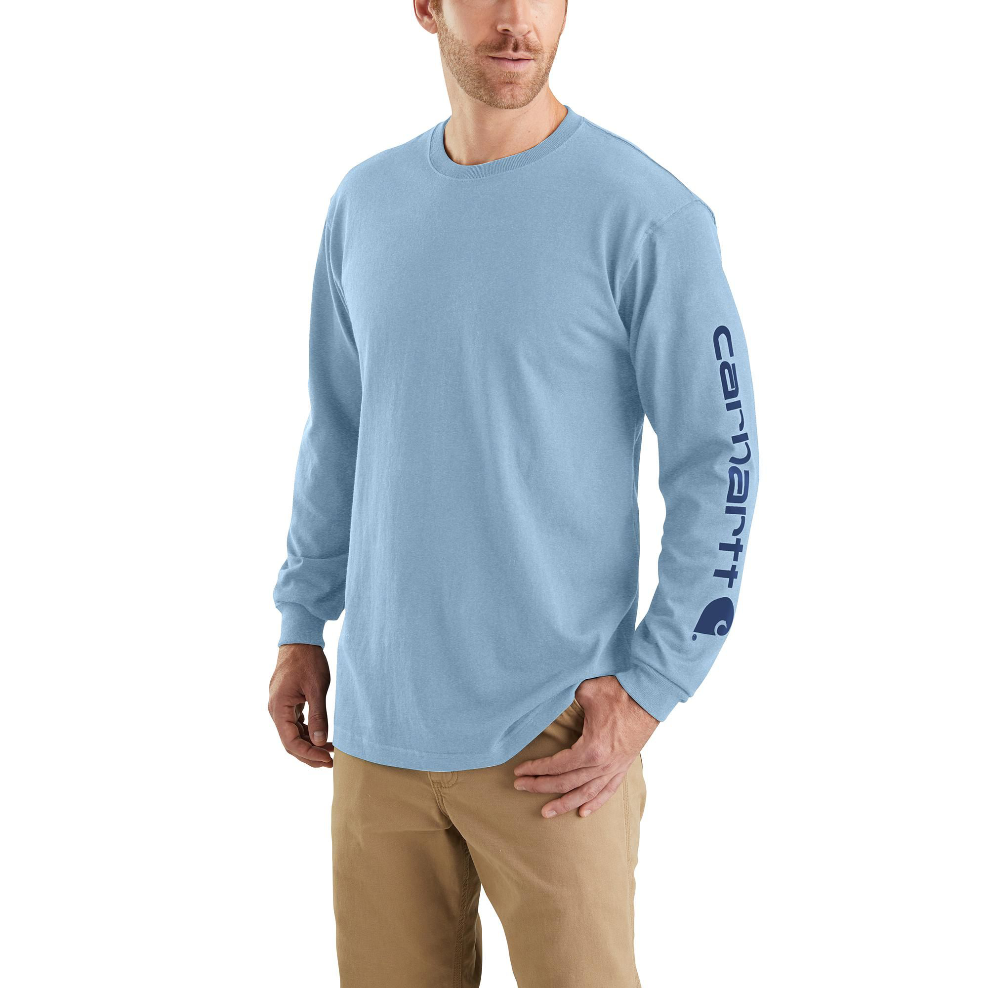 Carhartt Relaxed Fit Heavyweight Long Sleeve Camo Logo Graphic T-Shirt 
