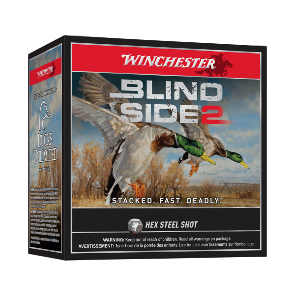 Winchester Blind Side 2 Waterfowl Hex Steel Shotshells - 12 Gauge - #3 - 3&quot; - 25 Rounds