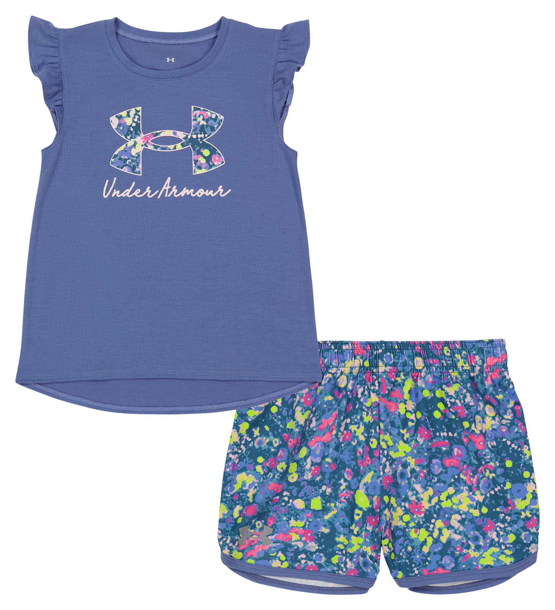 waterbestendig soort onbekend Under Armour Micro Meadow Logo Ruffled Short-Sleeve T-Shirt and Shorts Set  for Toddlers | Bass Pro Shops