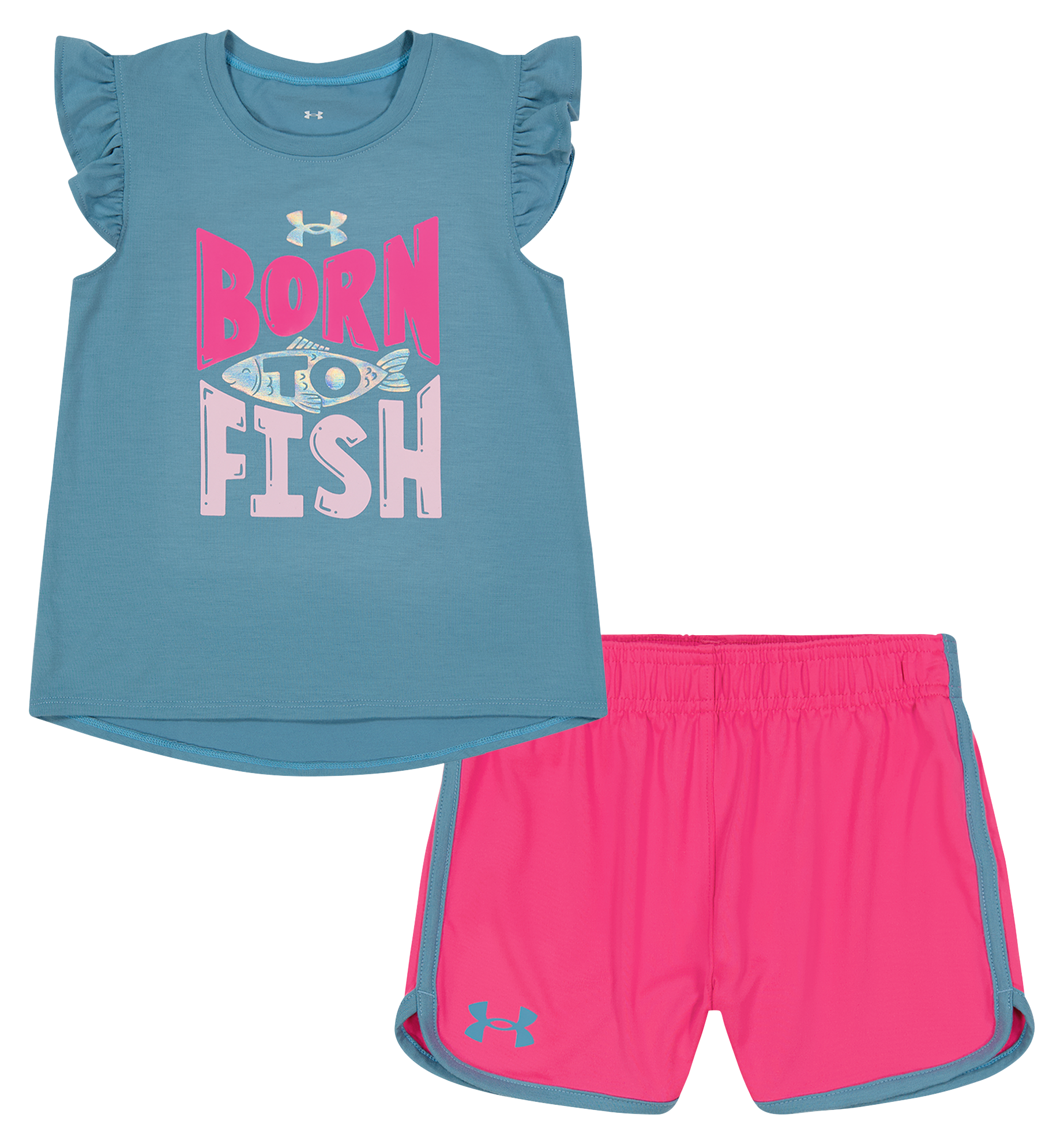 Under Armour Born to Fish Ruffled Short-Sleeve T-Shirt and Shorts