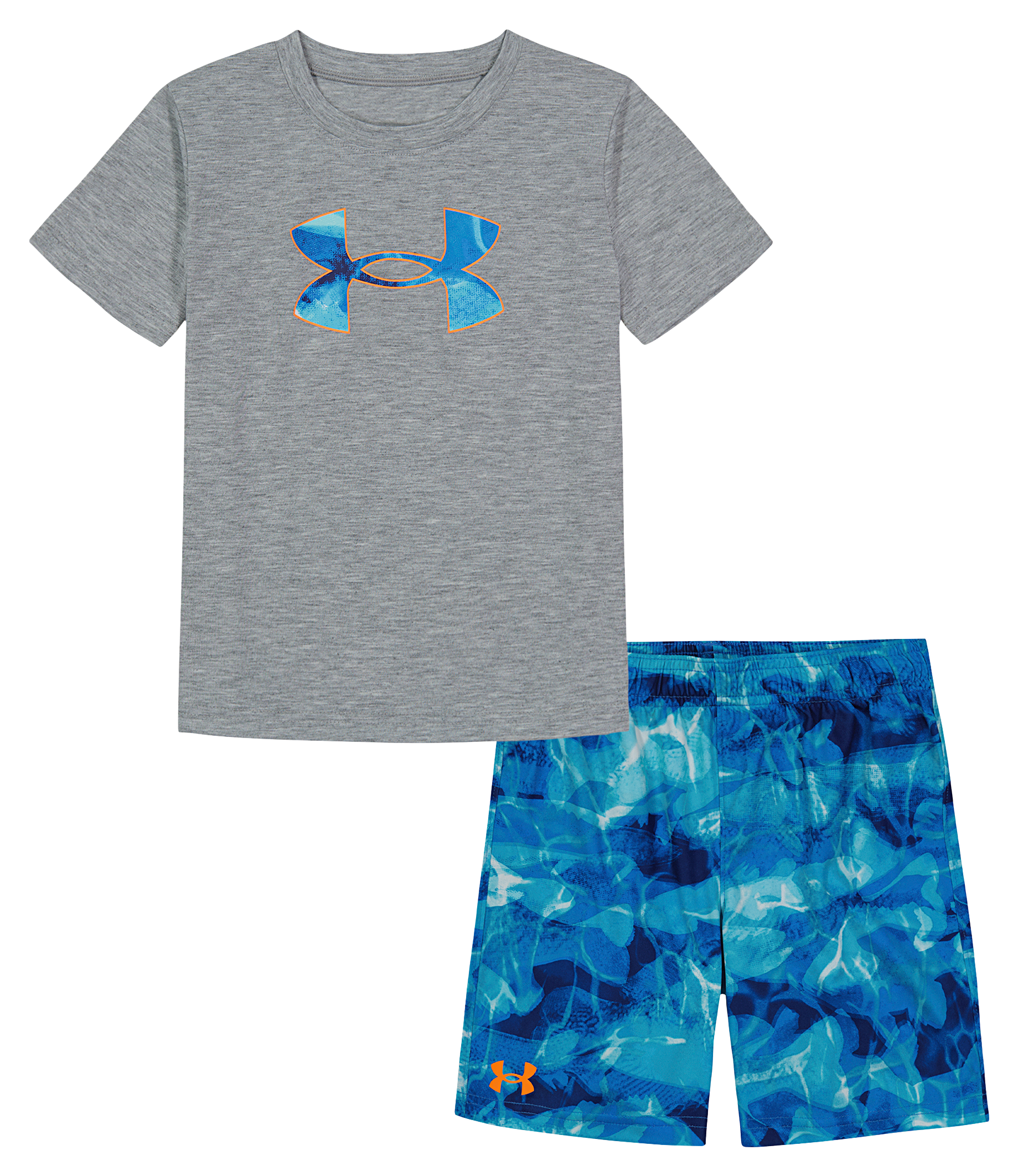 Image of Under Armour Watery Fish Camo Short-Sleeve T-Shirt and Shorts Set for Toddlers - Mod Gray - 2T