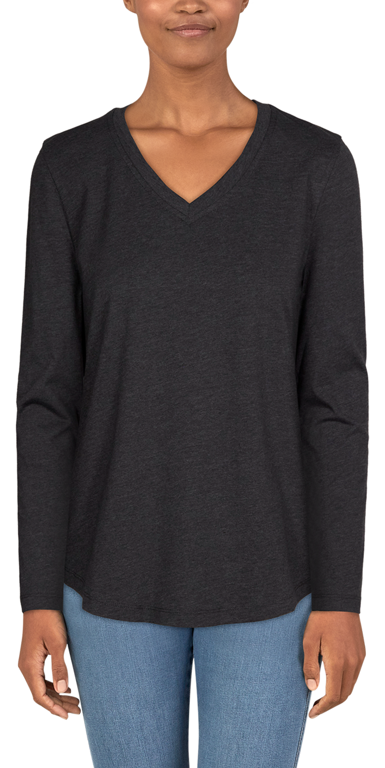 NATURAL REFLECTIONS Everyday V-Neck Long-Sleeve Shirt for Ladies