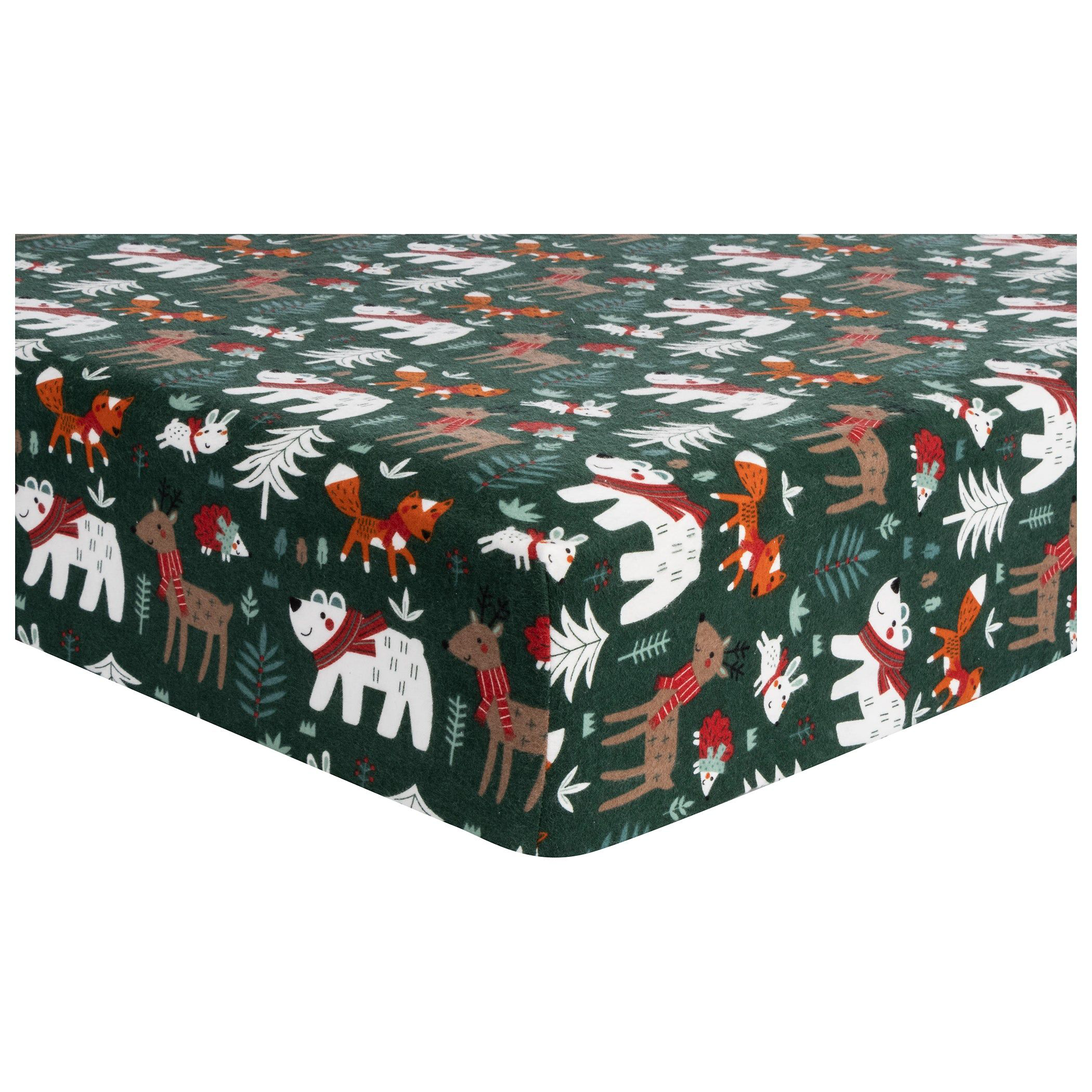 Image of Trend Lab Festive Forest Deluxe Flannel Fitted Crib Sheet