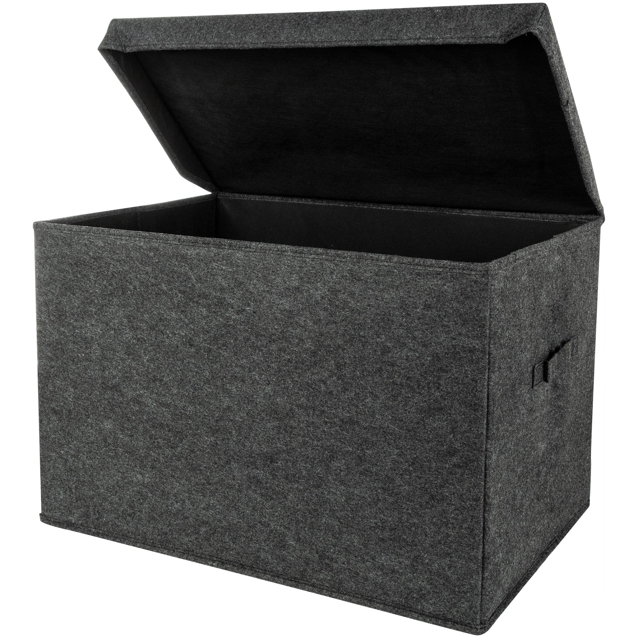 Image of Trend Lab Sammy & Lou Felt Toy Box - Charcoal Gray