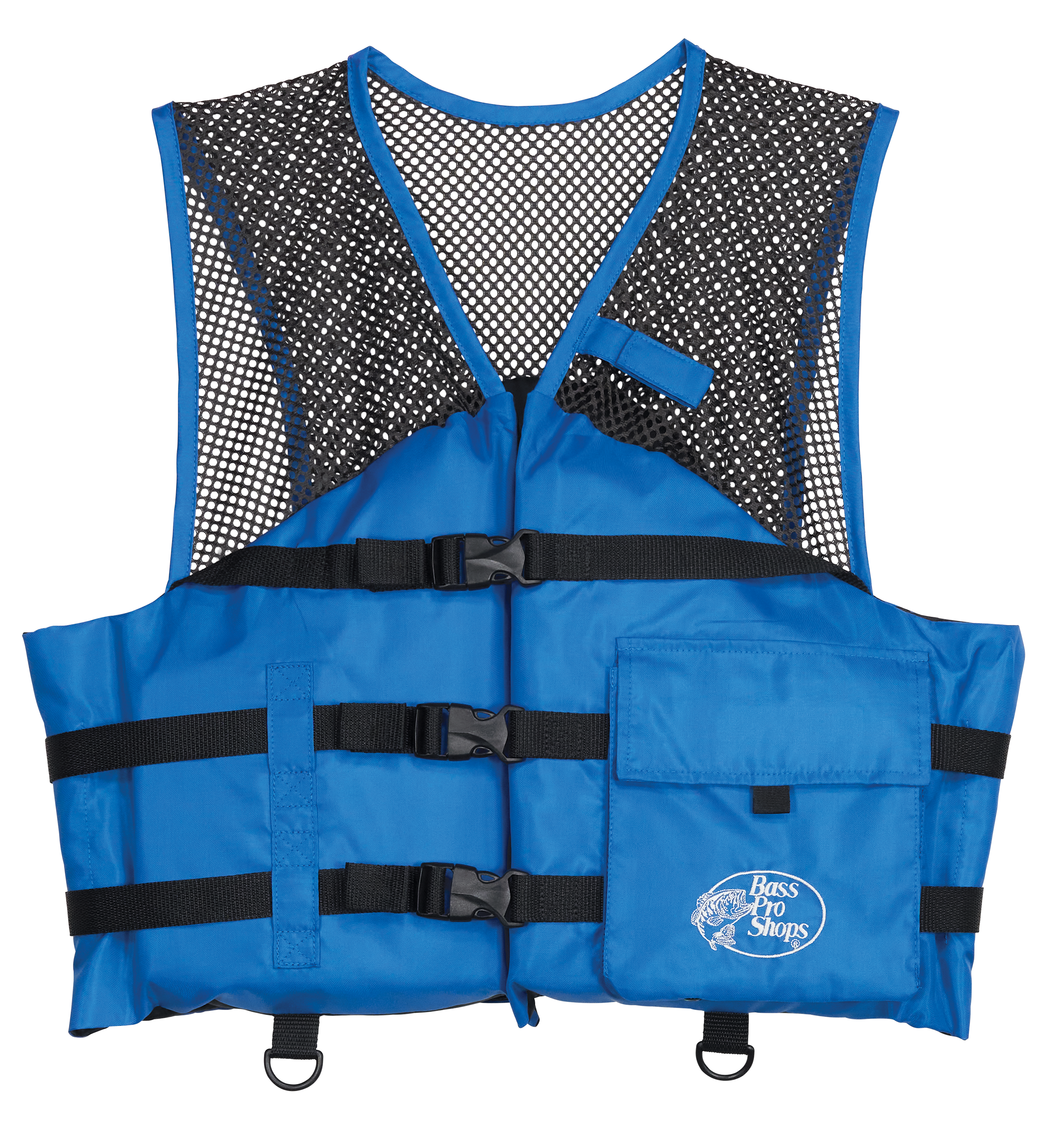 Image of Bass Pro Shops Basic Mesh Fishing Life Jacket with Front Pocket - Royal - M