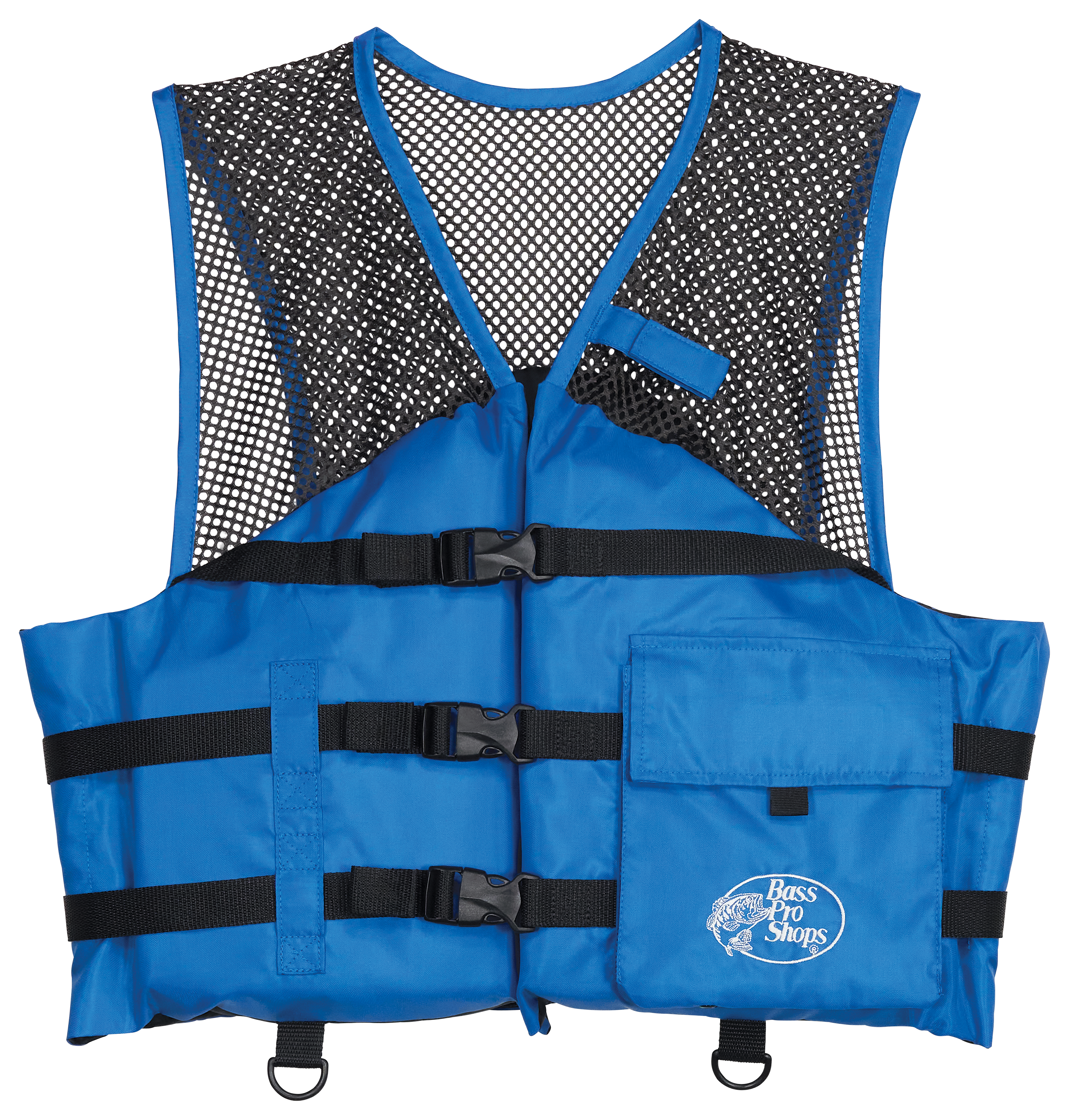 Image of Bass Pro Shops Basic Mesh Fishing Life Jacket with Front Pocket - Royal - 2XL