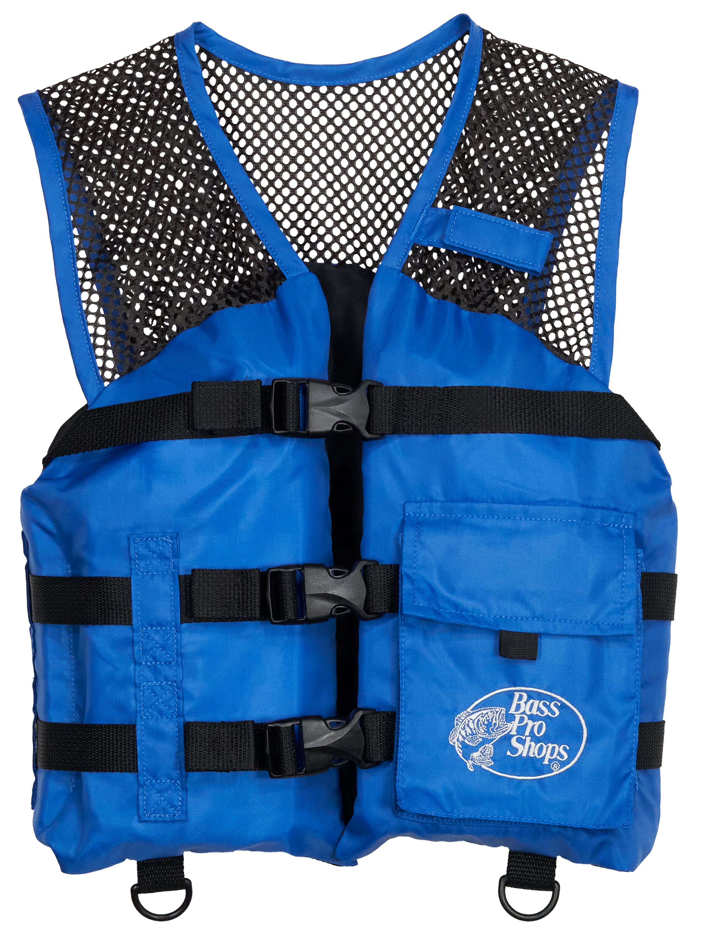 Image of Bass Pro Shops Basic Mesh Fishing Life Jacket with Front Pocket for Kids - Royal