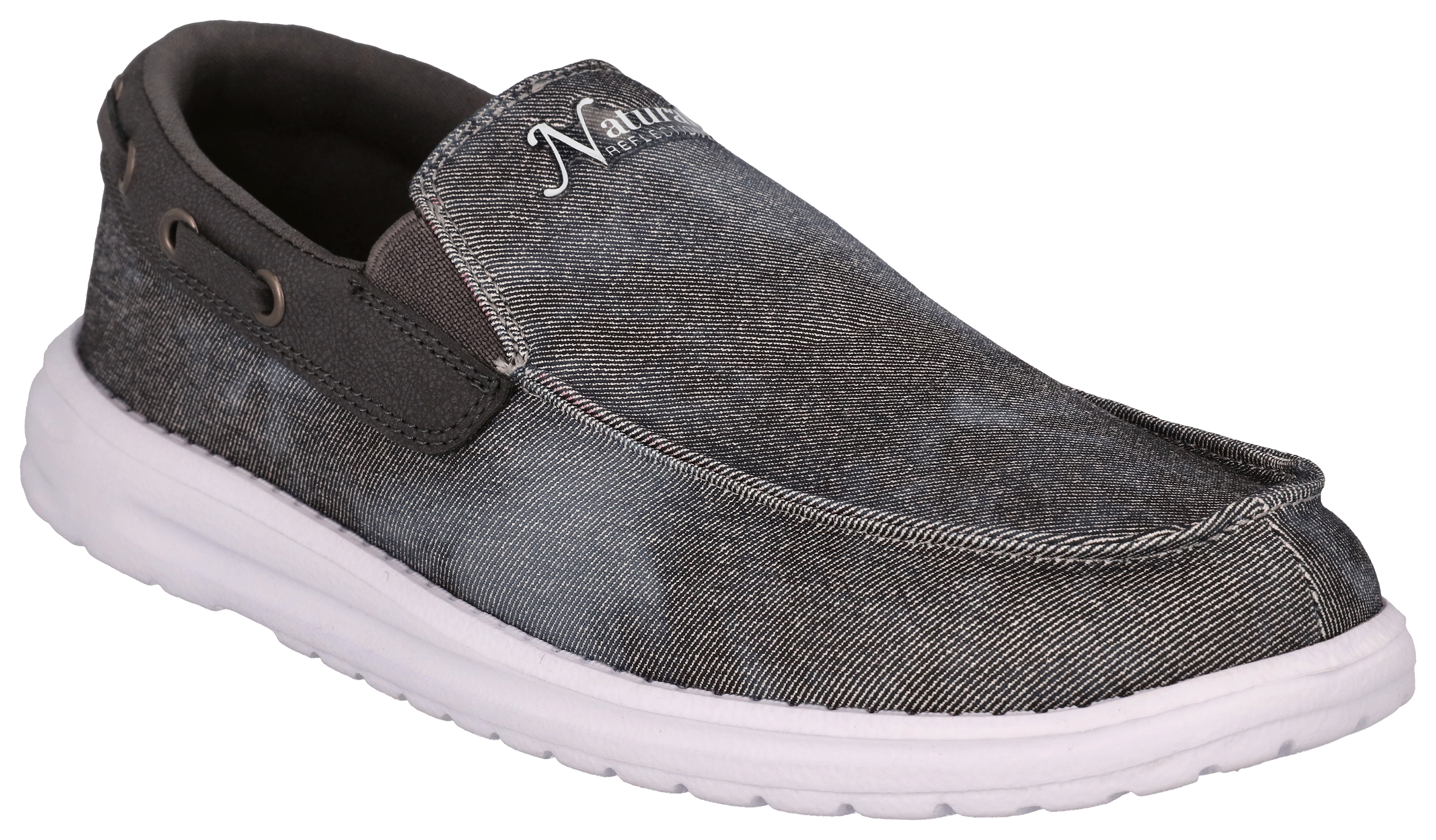 Natural Reflections Twin Gore Slip-On Shoes - Charcoal