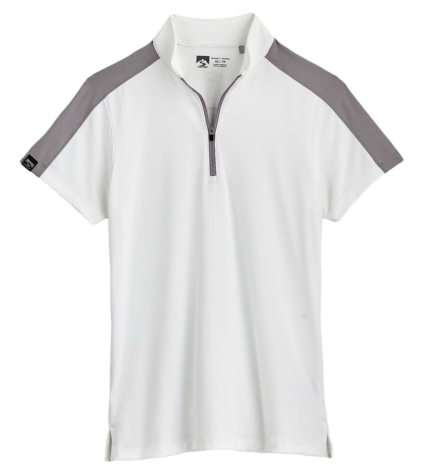 Storm Creek Activator Short-Sleeve Polo Shirt for Ladies - Dark Heather Gray/Black - White/Light Heather Gray - XS