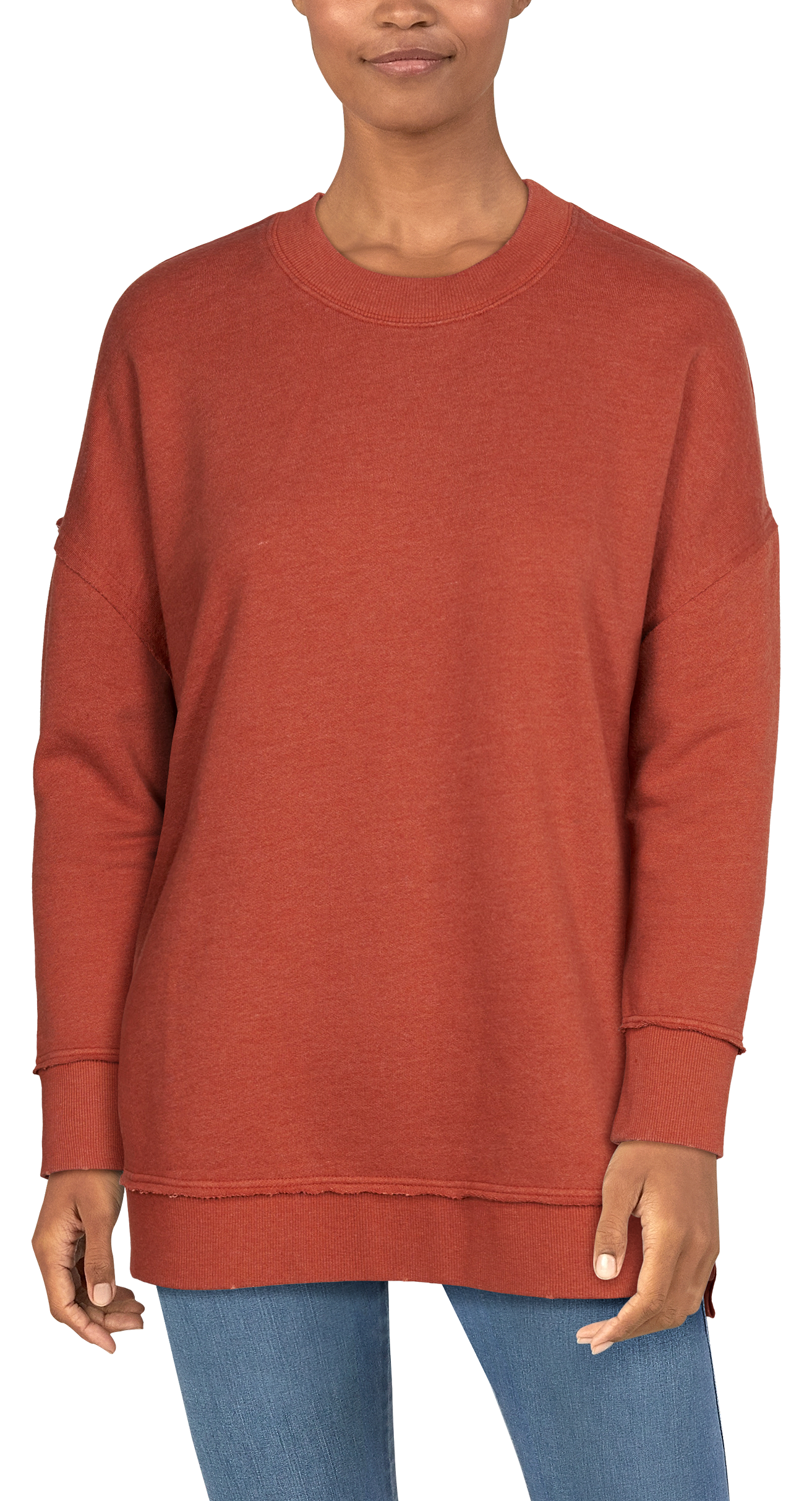 Image of Natural Reflections Freedland Crew Long-Sleeve Sweatshirt for Ladies - Baked Clay - 2X