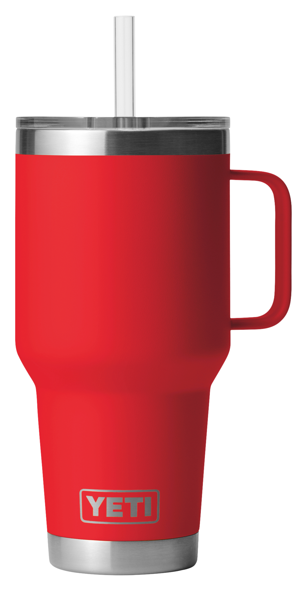 Image of YETI Rambler Mug with Straw Lid - Rescue Red - 35 oz.