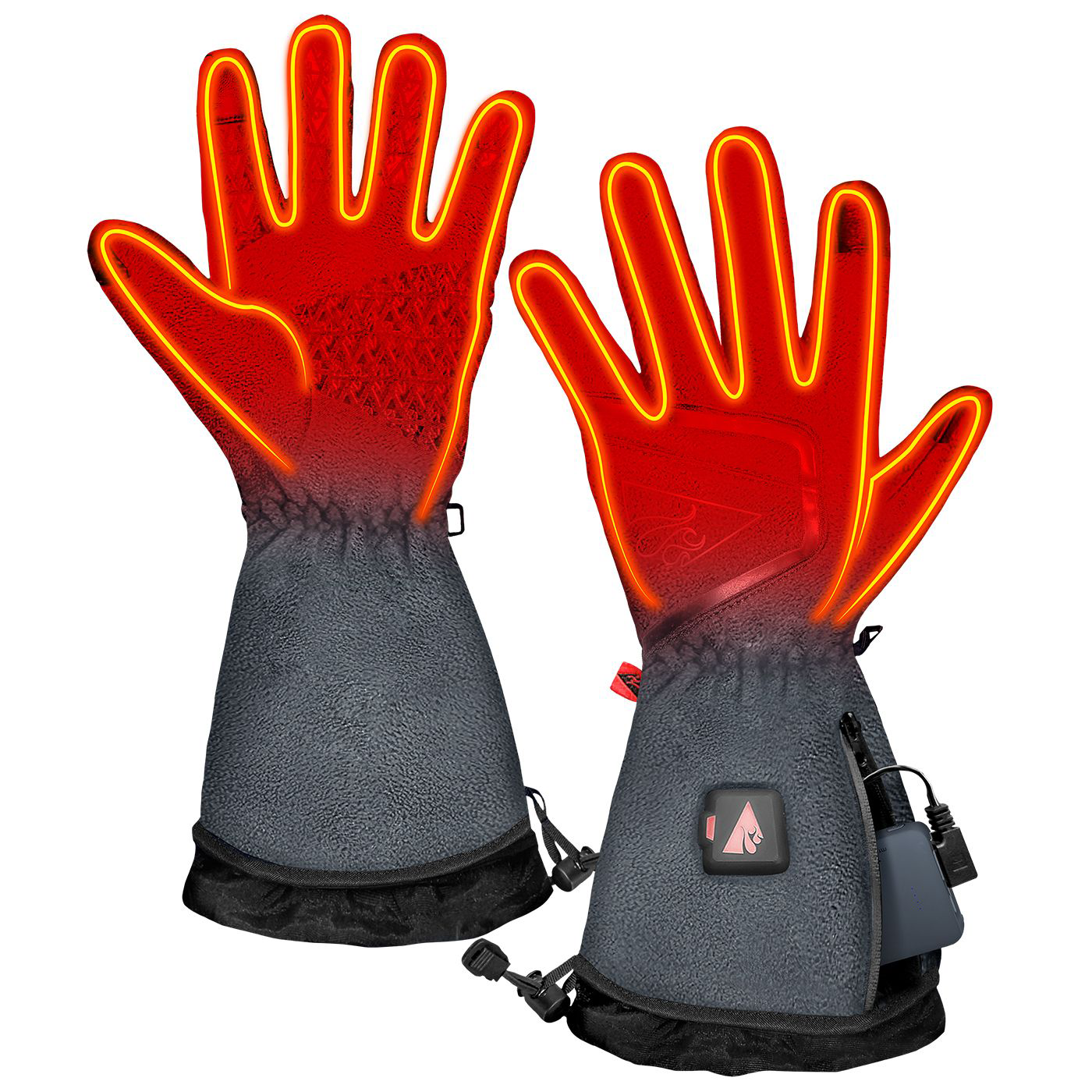 ActionHeat Men's 5V Slim-Fit Fleece Heated Gloves, Black