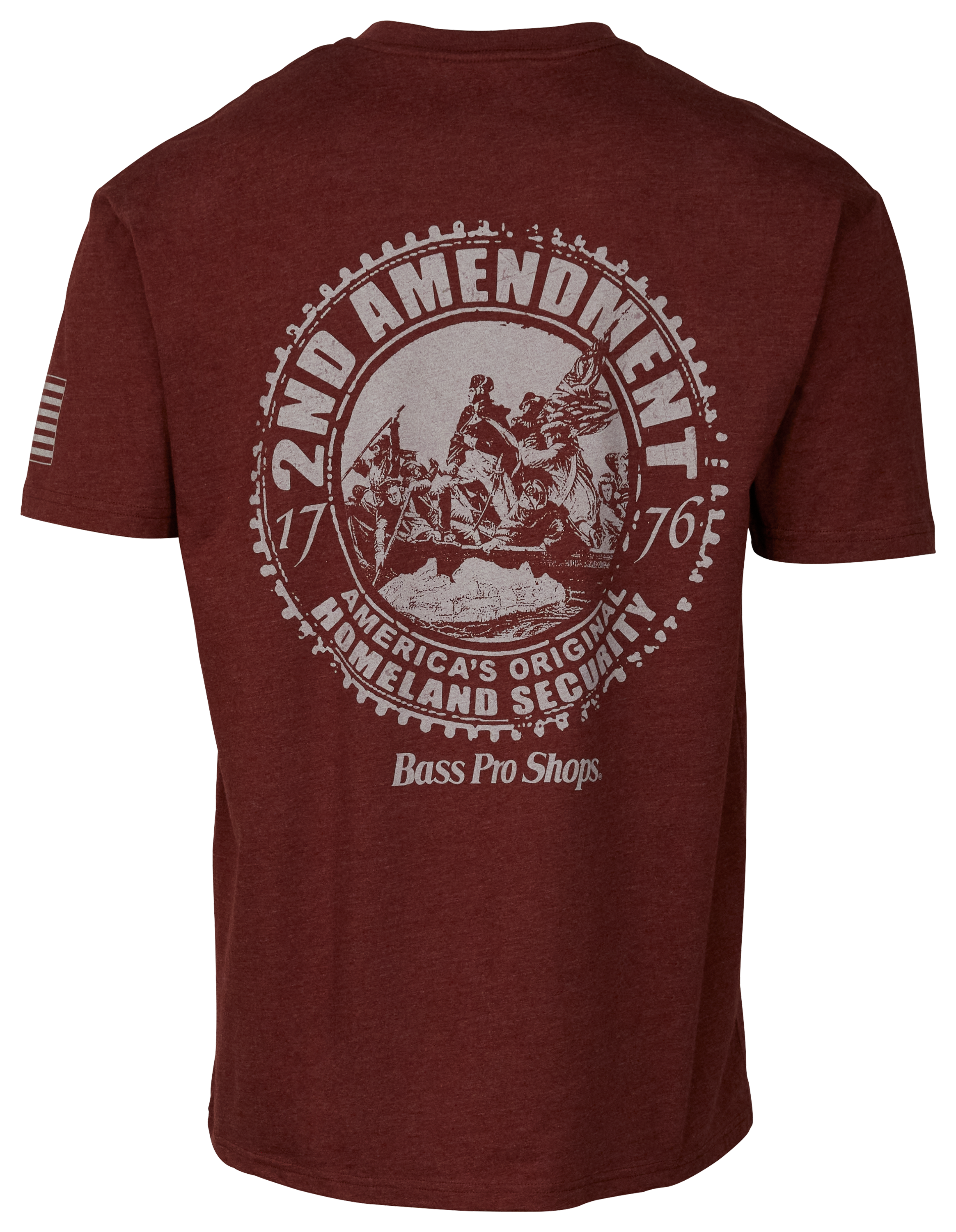 Bass Pro Shops Homeland Security Short-Sleeve T-Shirt for Men - Maroon Heather - 3XL