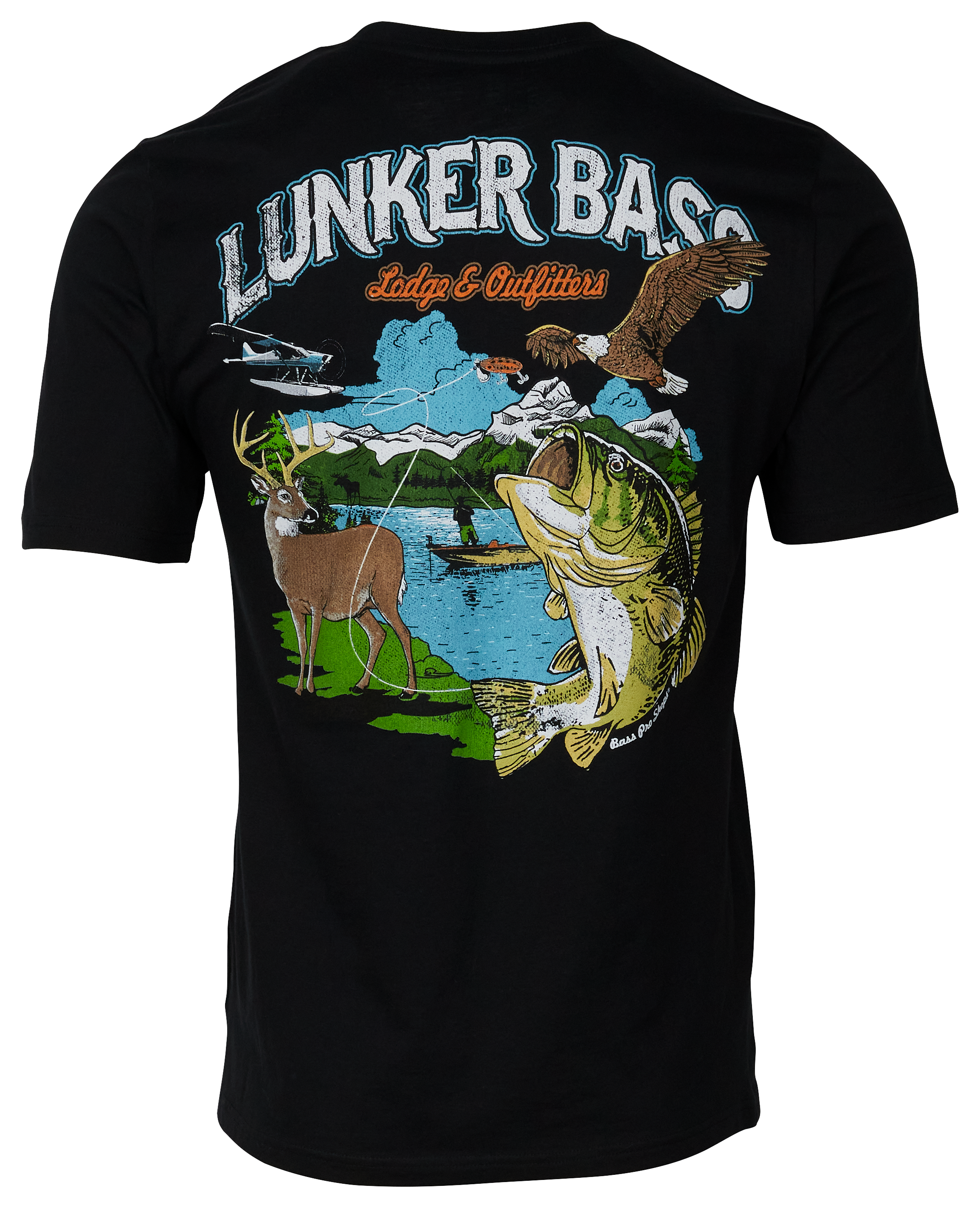 Image of Bass Pro Shops Lunker Bass Short-Sleeve T-Shirt for Men - Black - L