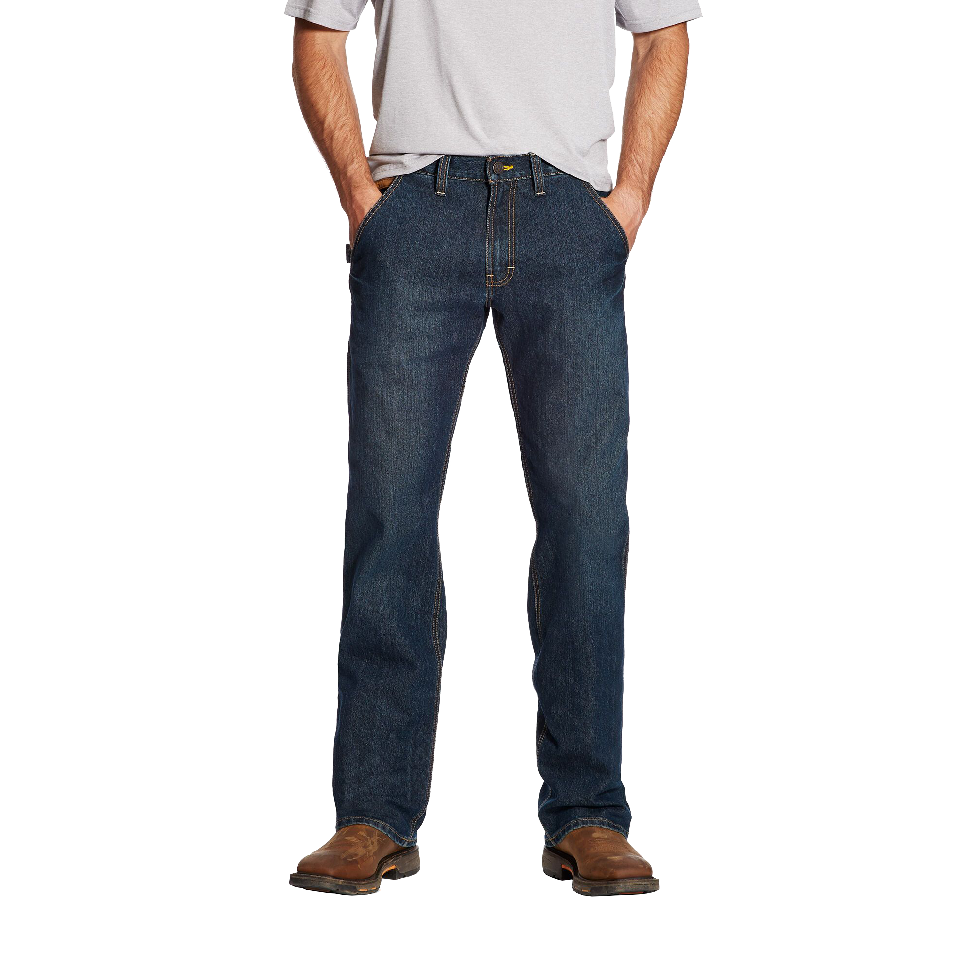 Ariat Rebar M4 Relaxed DuraStretch Workhorse Boot Cut Jeans for Men - Phantom - 44x30