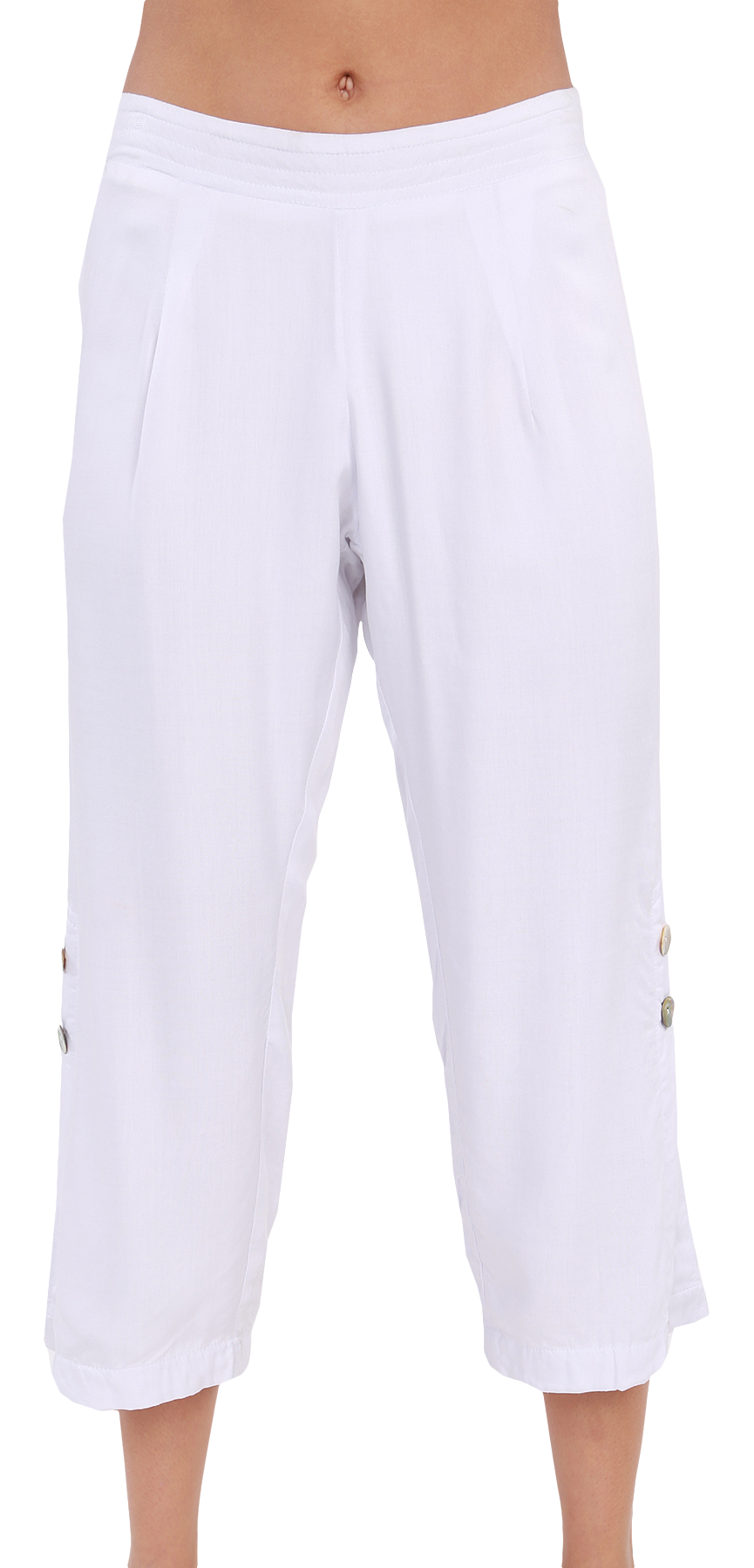 Santiki Mason Capris for Ladies - Solid White
