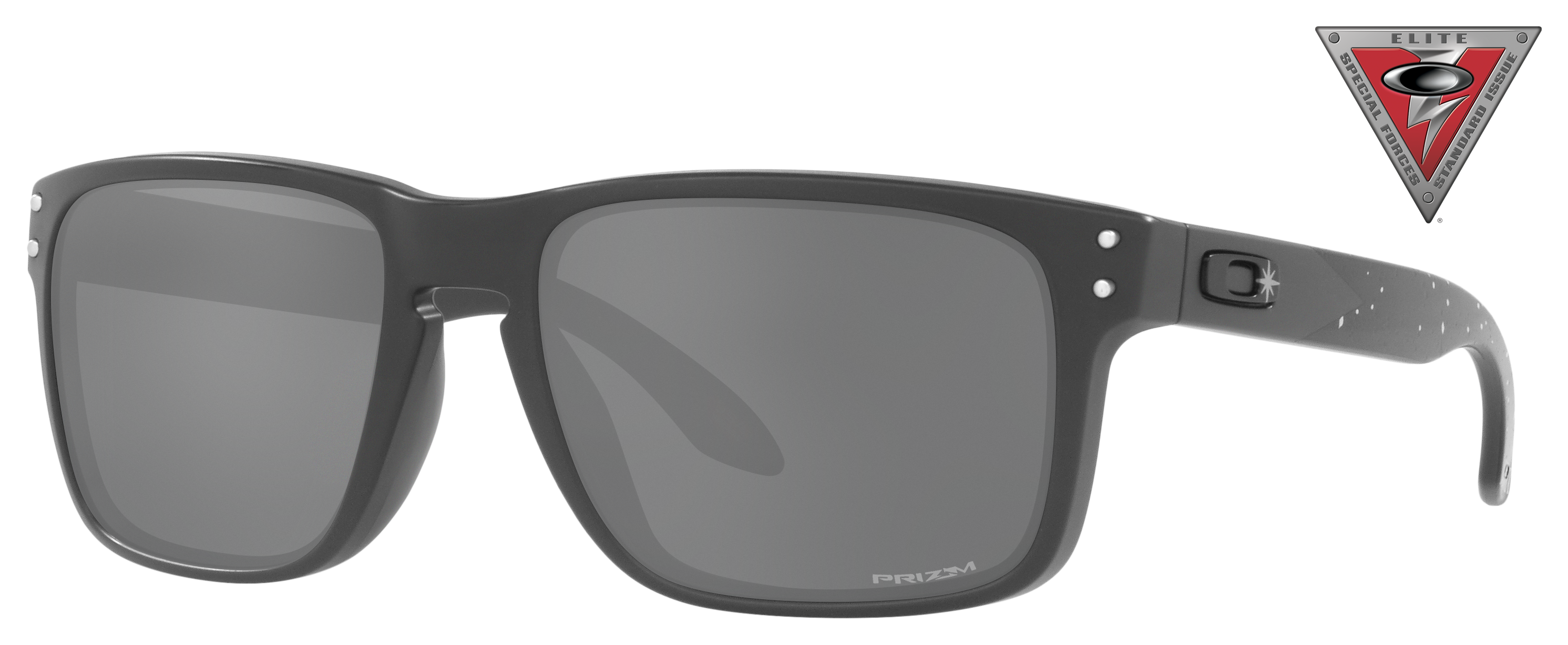 Image of Oakley SI Armed Forces Holbrook Space Guardians OO9102 Prizm Grey Sunglasses - Matte Carbon/Prizm Black - X-Large