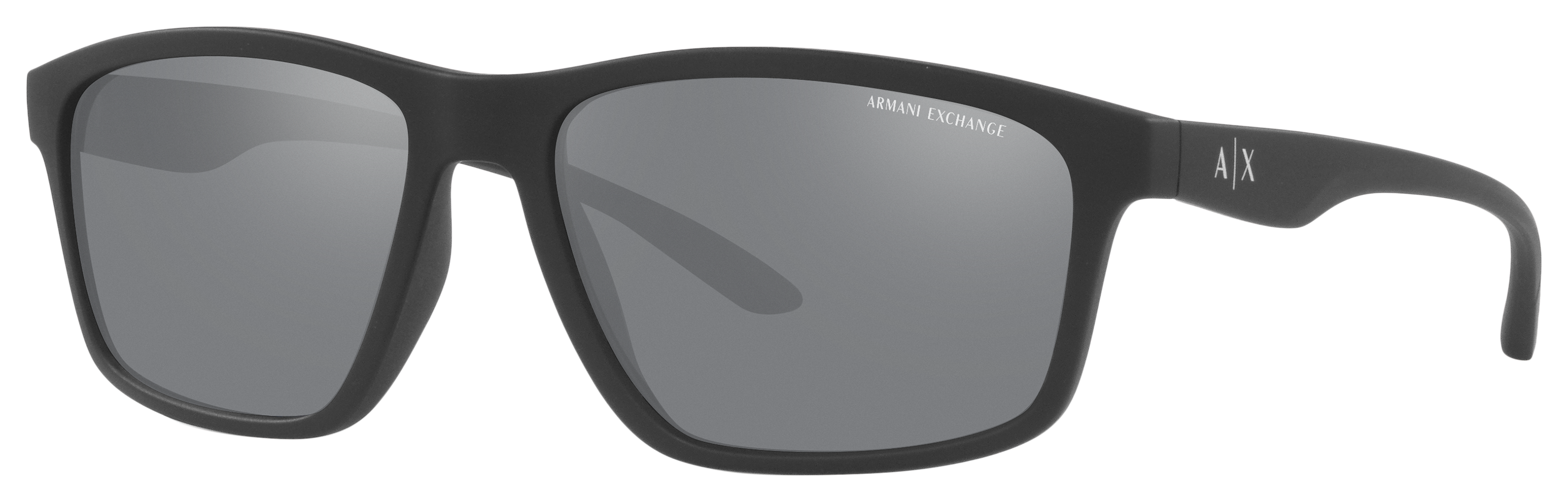 Image of Armani Exchange AX4122S Sunglasses - Matte Black/Light Gray/Black Mirror - X-Large