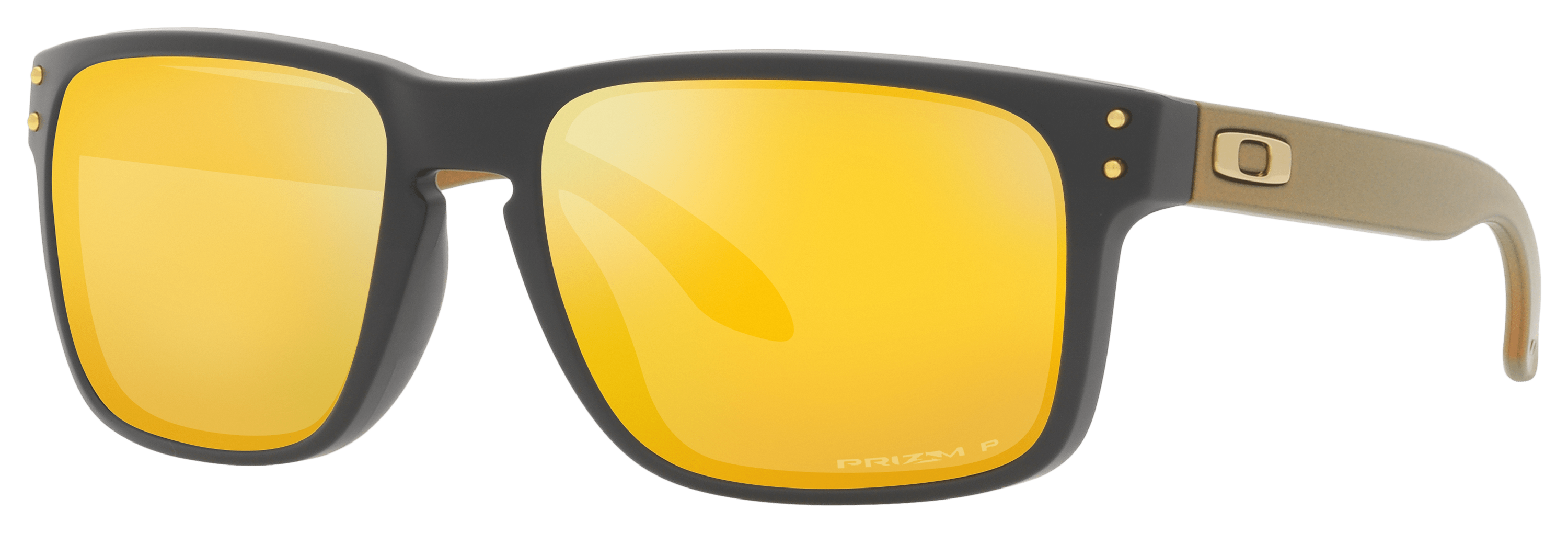 Image of Oakley Holbrook OO9102 Prizm Bronze Mirror Polarized Sunglasses - Matte Carbon/Prizm 24K Mirror - X-Large