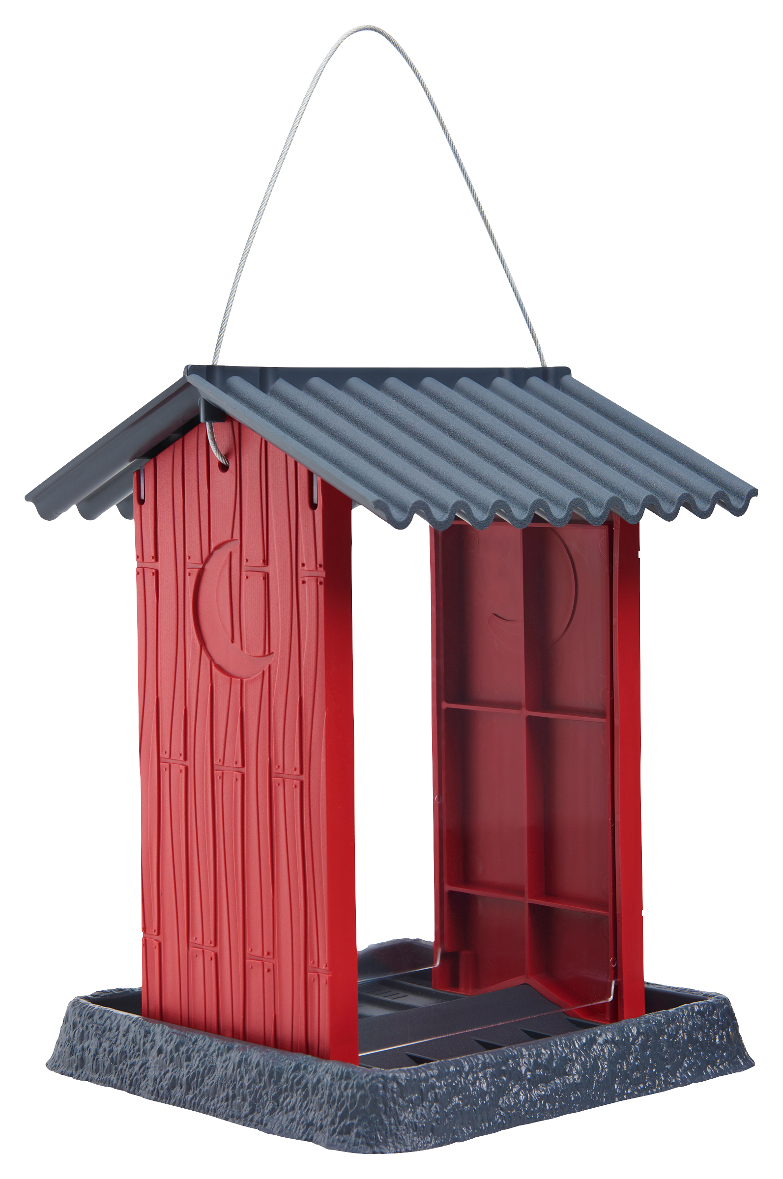 Image of North States Village Collection Red Shed Birdfeeder