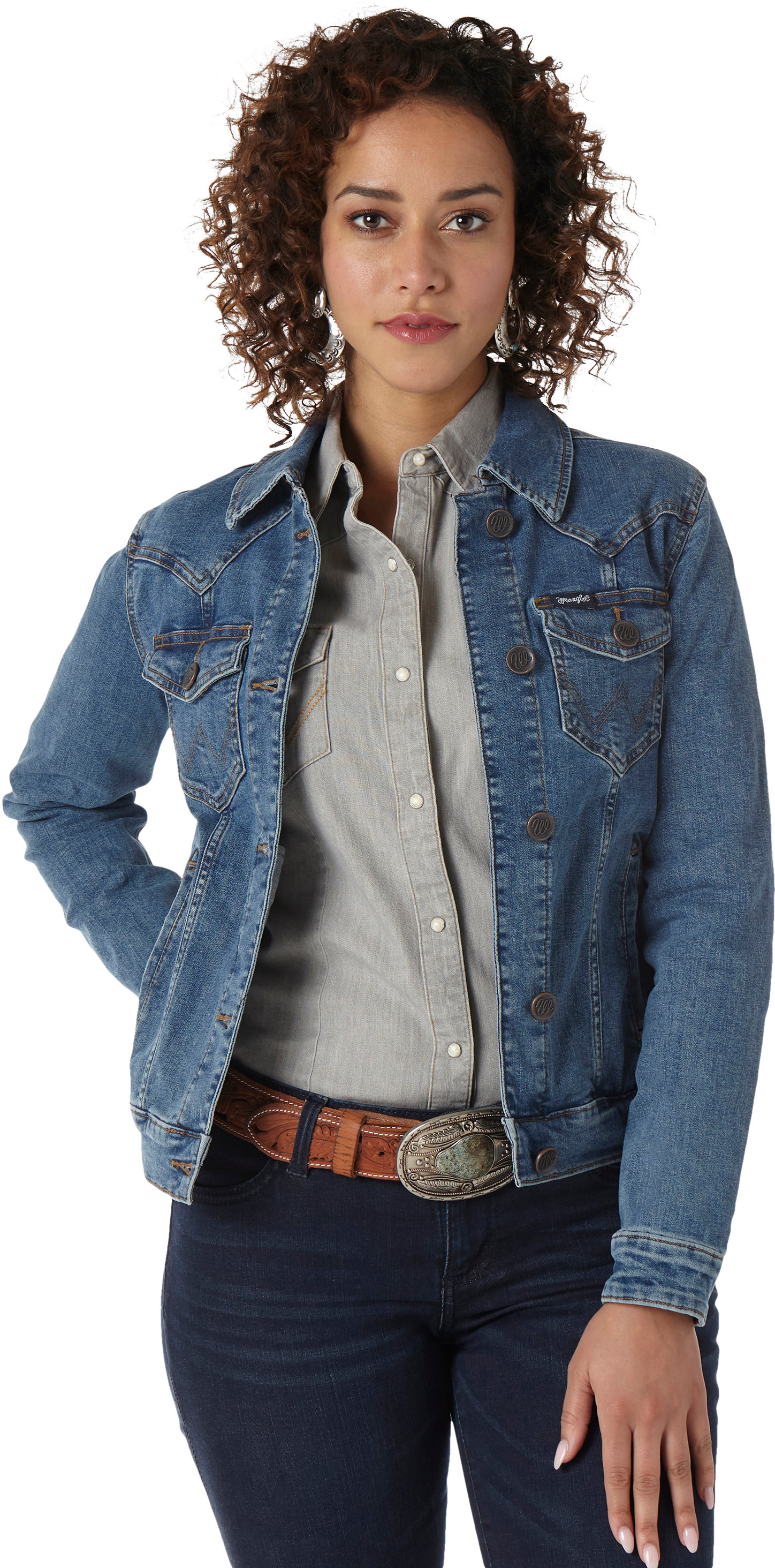 Image of Wrangler Unlined Western Denim Jacket for Ladies