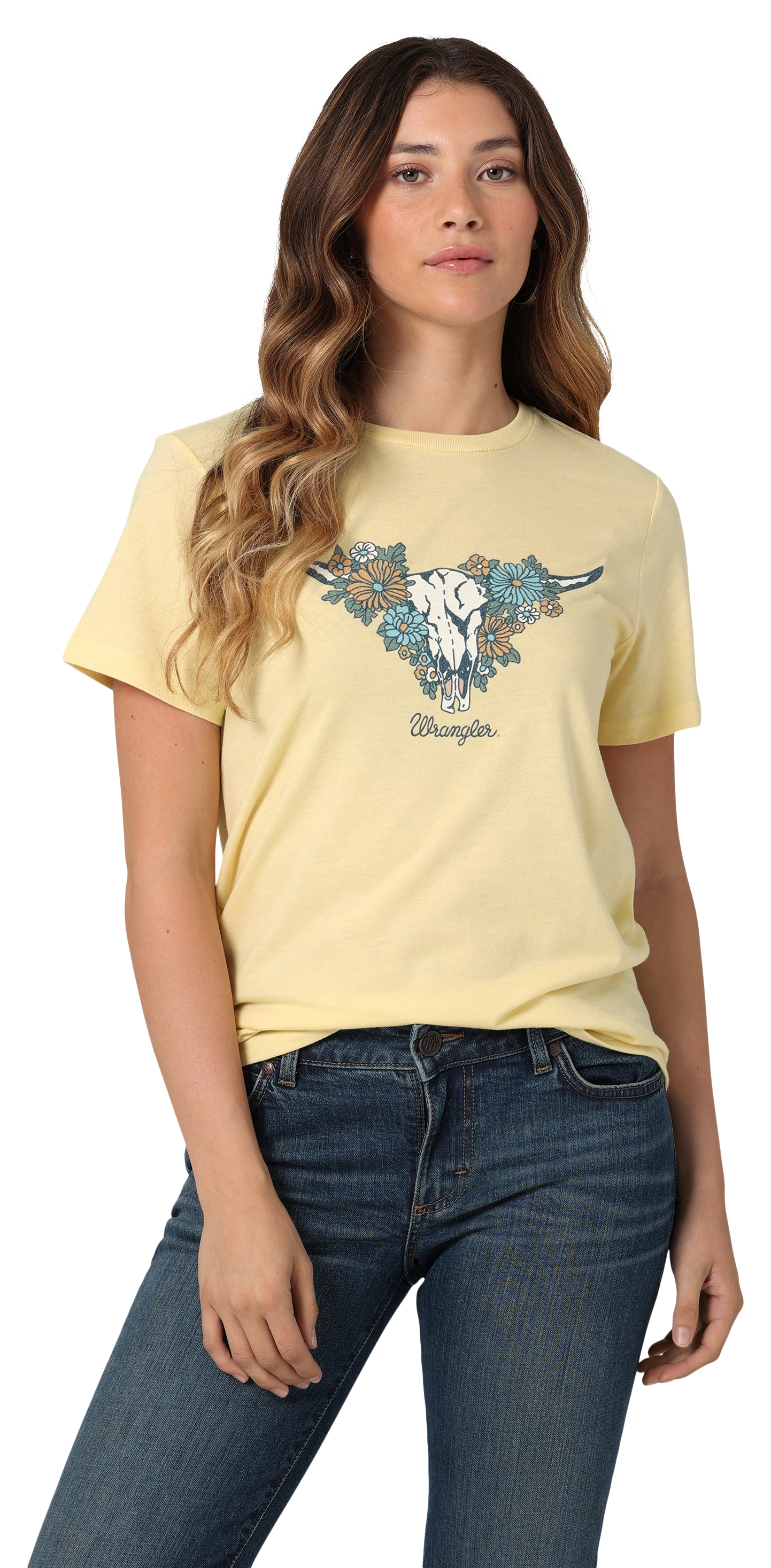 WRANGLER Skull and Flowers Short-Sleeve T-Shirt for Ladies
