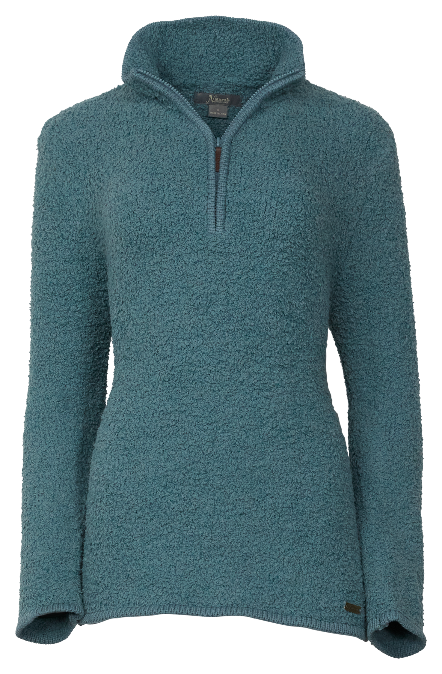 Image of Natural Reflections Sherpa Cabin Quarter-Zip Long-Sleeve Sweater - Storm Blue