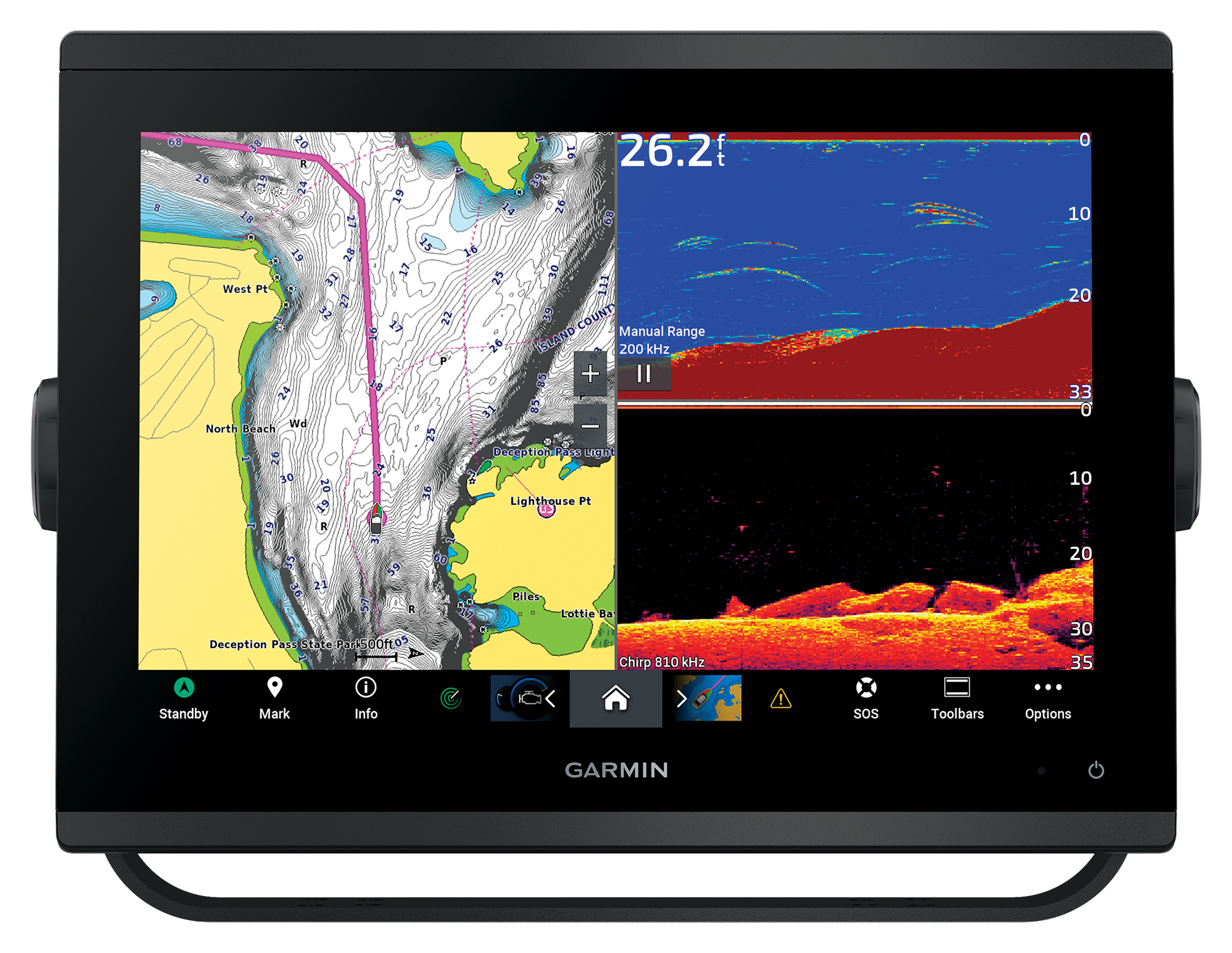 Image of "Garmin GPSMAP Touch-Screen Fish Finder/Chartplotter Combo - 1243xsv - 12"""