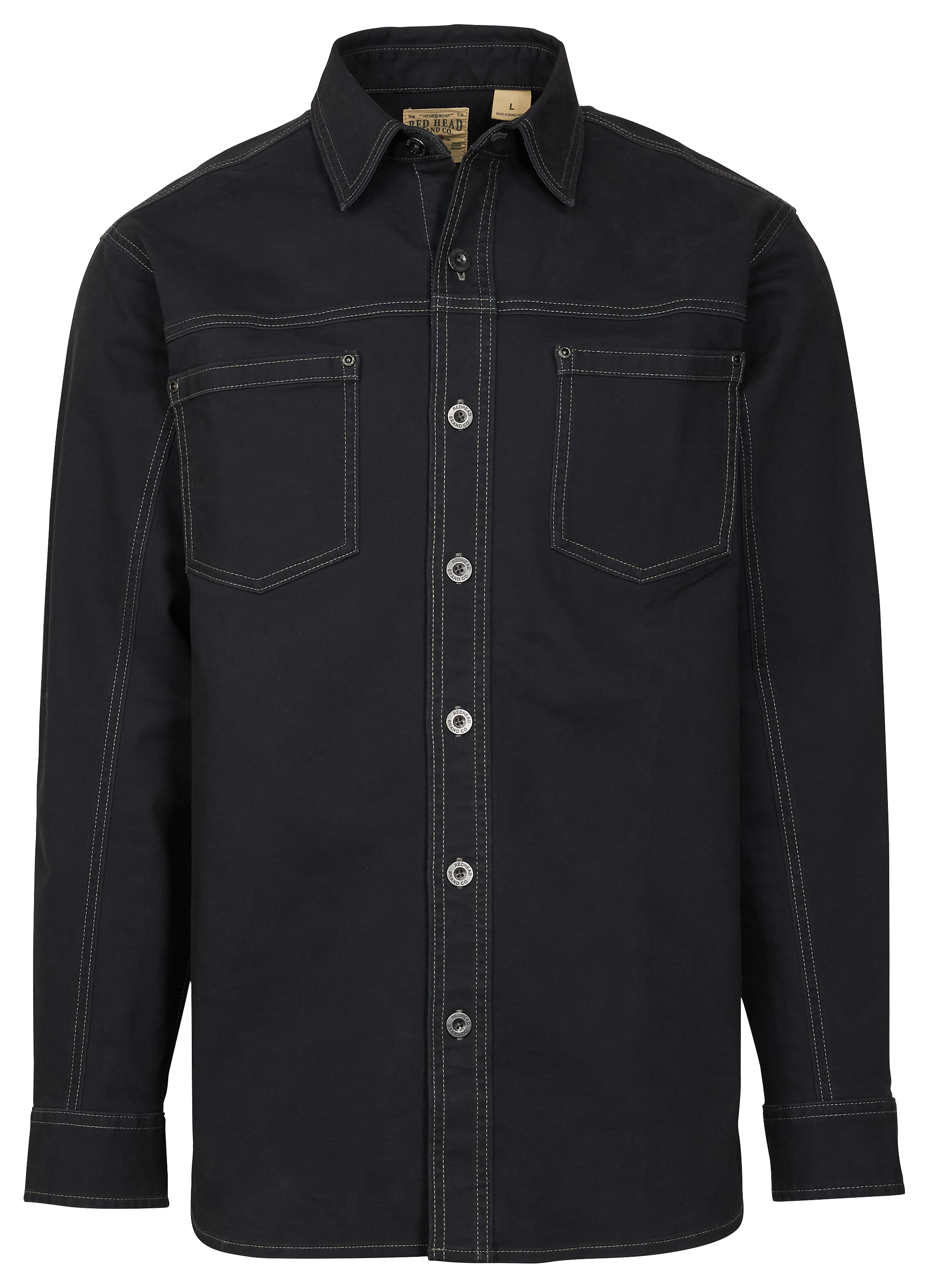 Image of RedHead Flex Ultimate Canvas Long-Sleeve Shirt for Men - Black - L