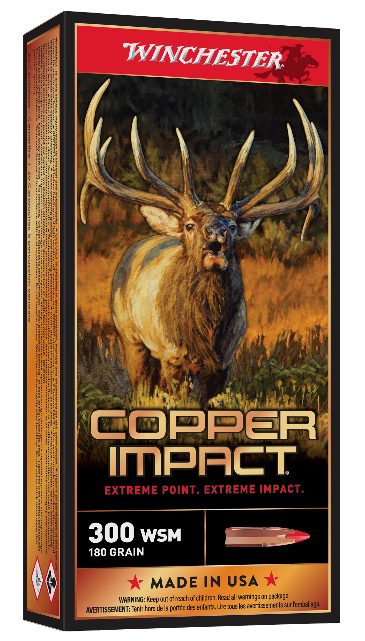 Image of Winchester Copper Impact .300 WSM 180 Grain Centerfire Rifle Ammo