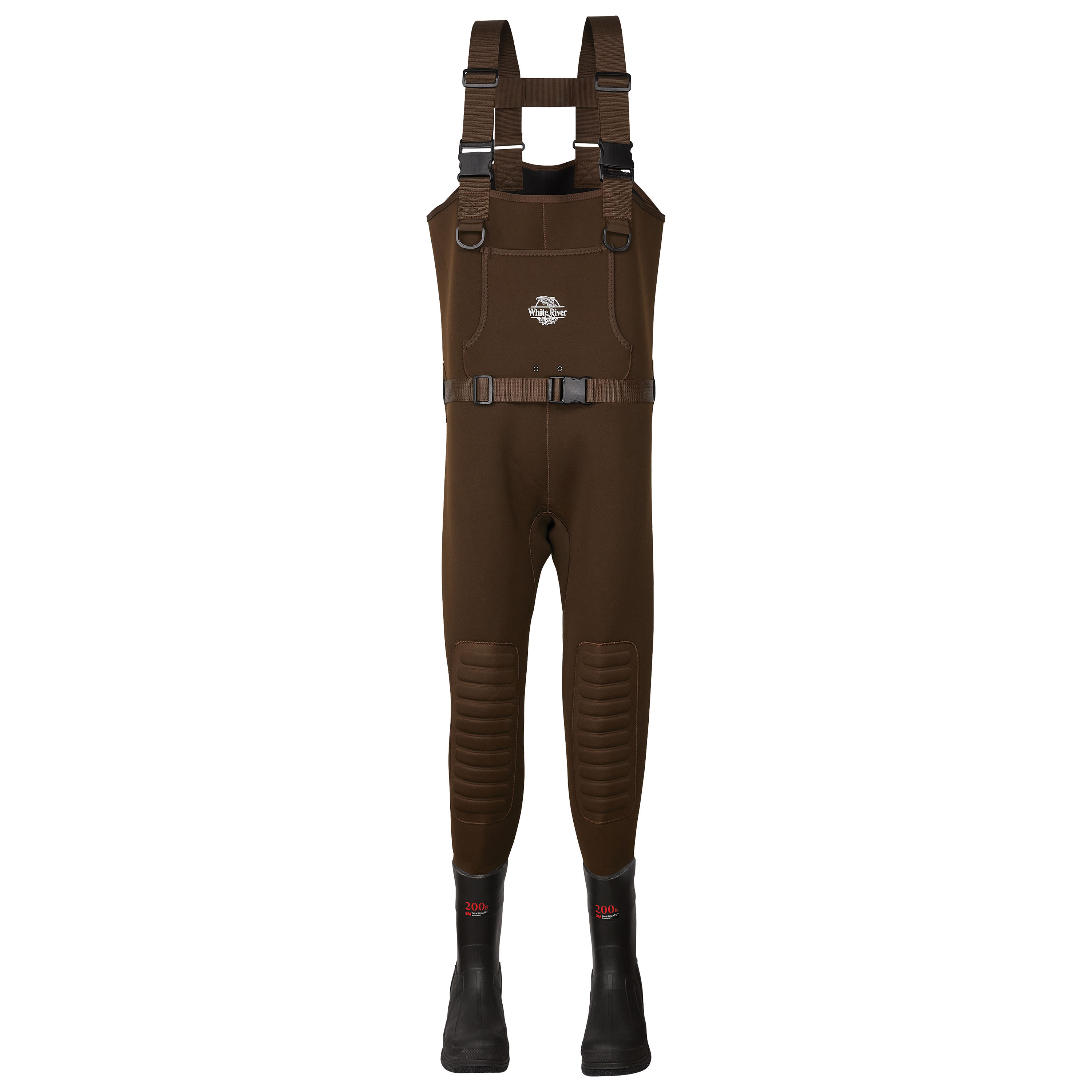 White River Fly Shop Classic II Insulated Neoprene Felt Sole Chest Waders for Men - Brown - 10/Medium