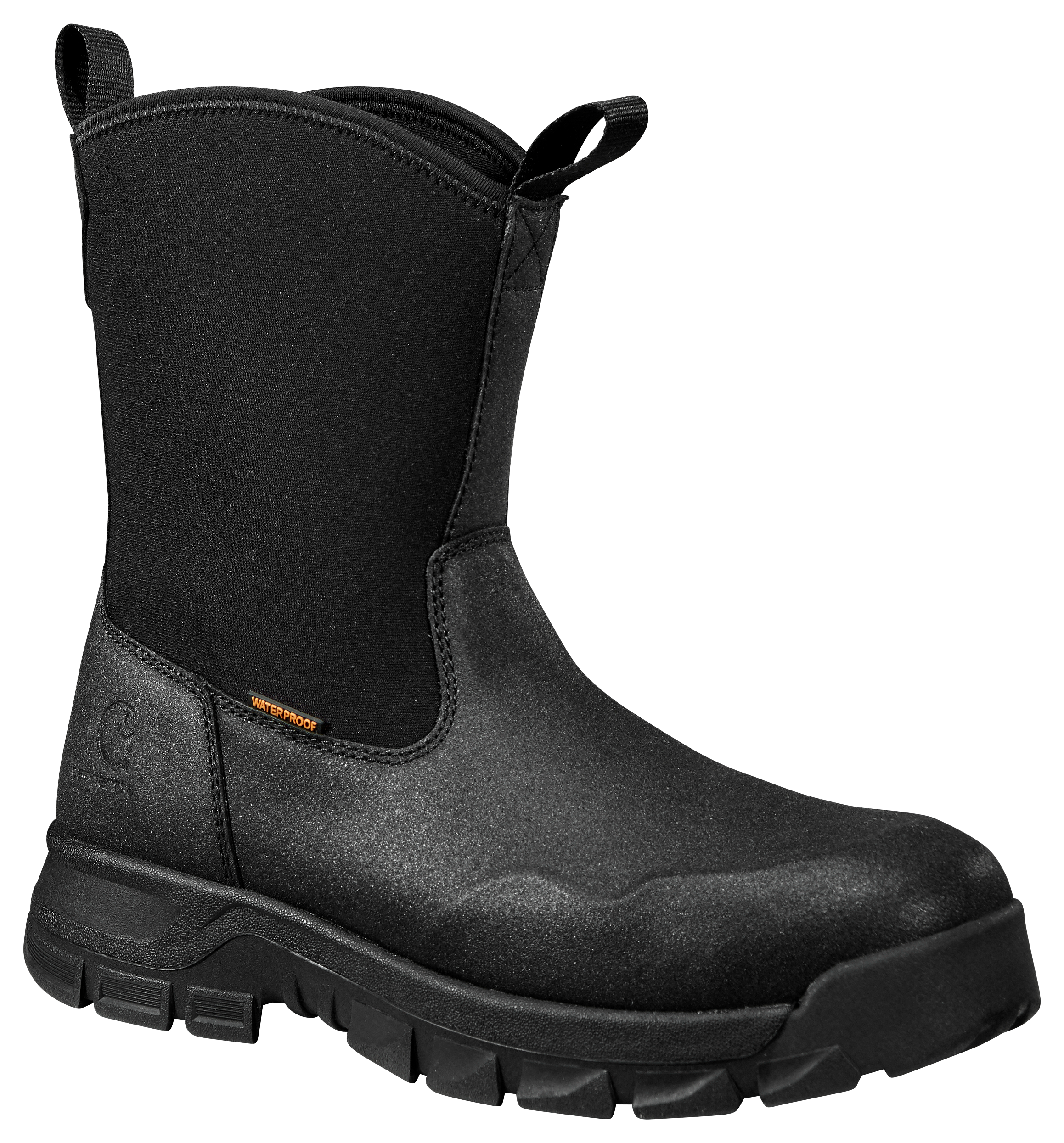 Image of Carhartt Kentwood Waterproof Steel Toe Wellington Work Boots for Men - Black - 8M