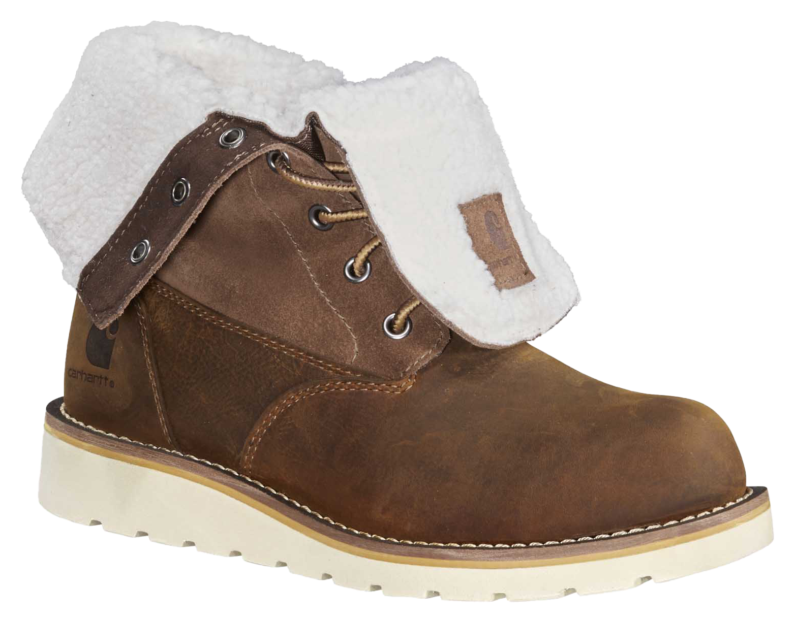 CARHARTT Sherpa-Lined Insulated Waterproof Wedge Work Boots for Ladies