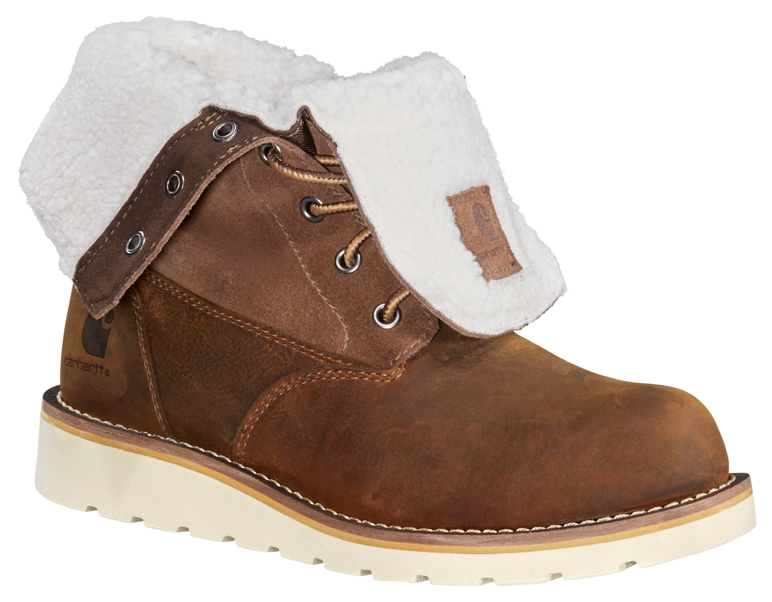 Image of Carhartt Sherpa-Lined Insulated Waterproof Wedge Work Boots for Ladies