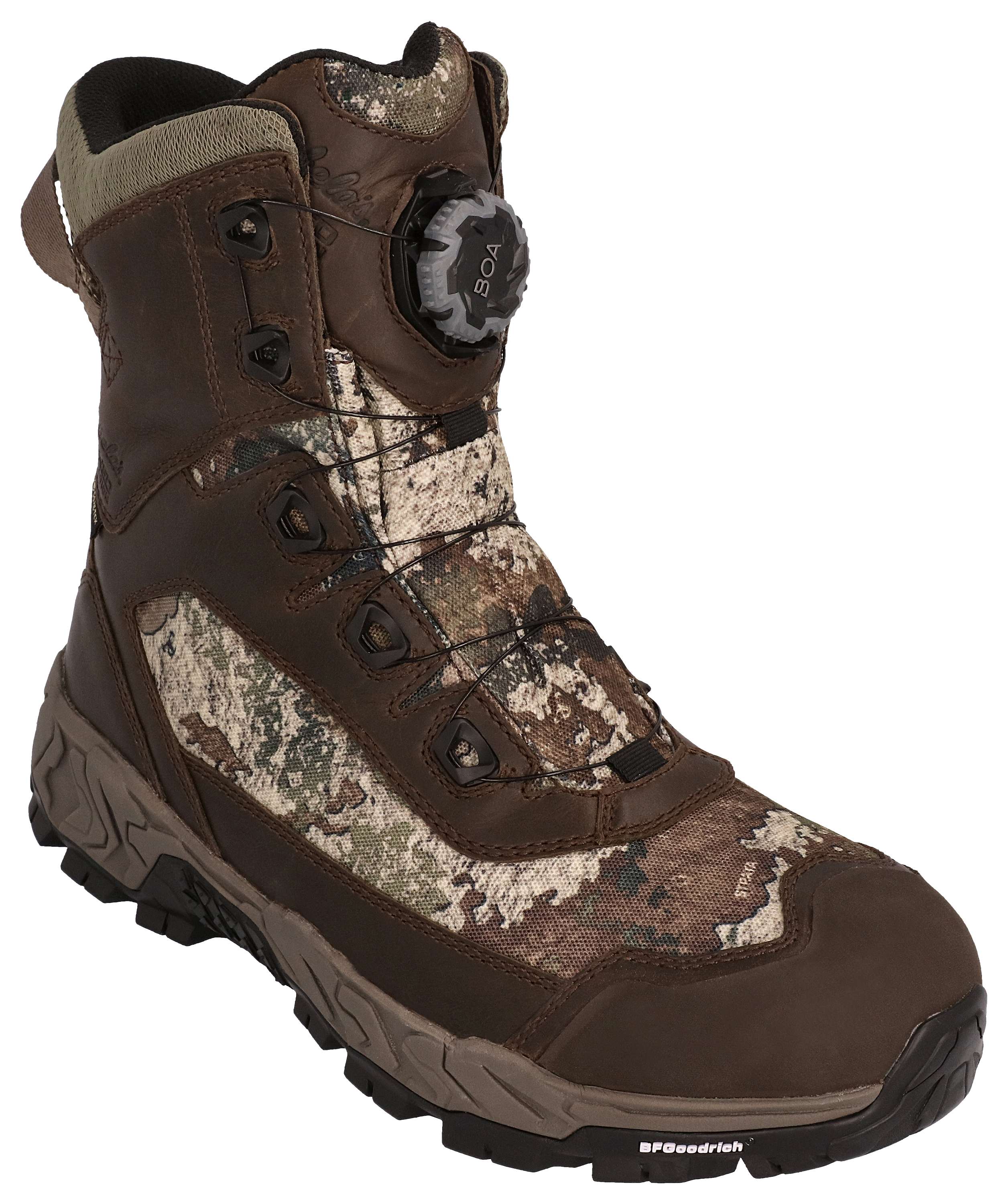 Image of Cabela's Treadfast 2.0 800 BOA GORE-TEX Waterproof Insulated Hunting Boots for Men - Brown/TrueTimber Strata - 9M