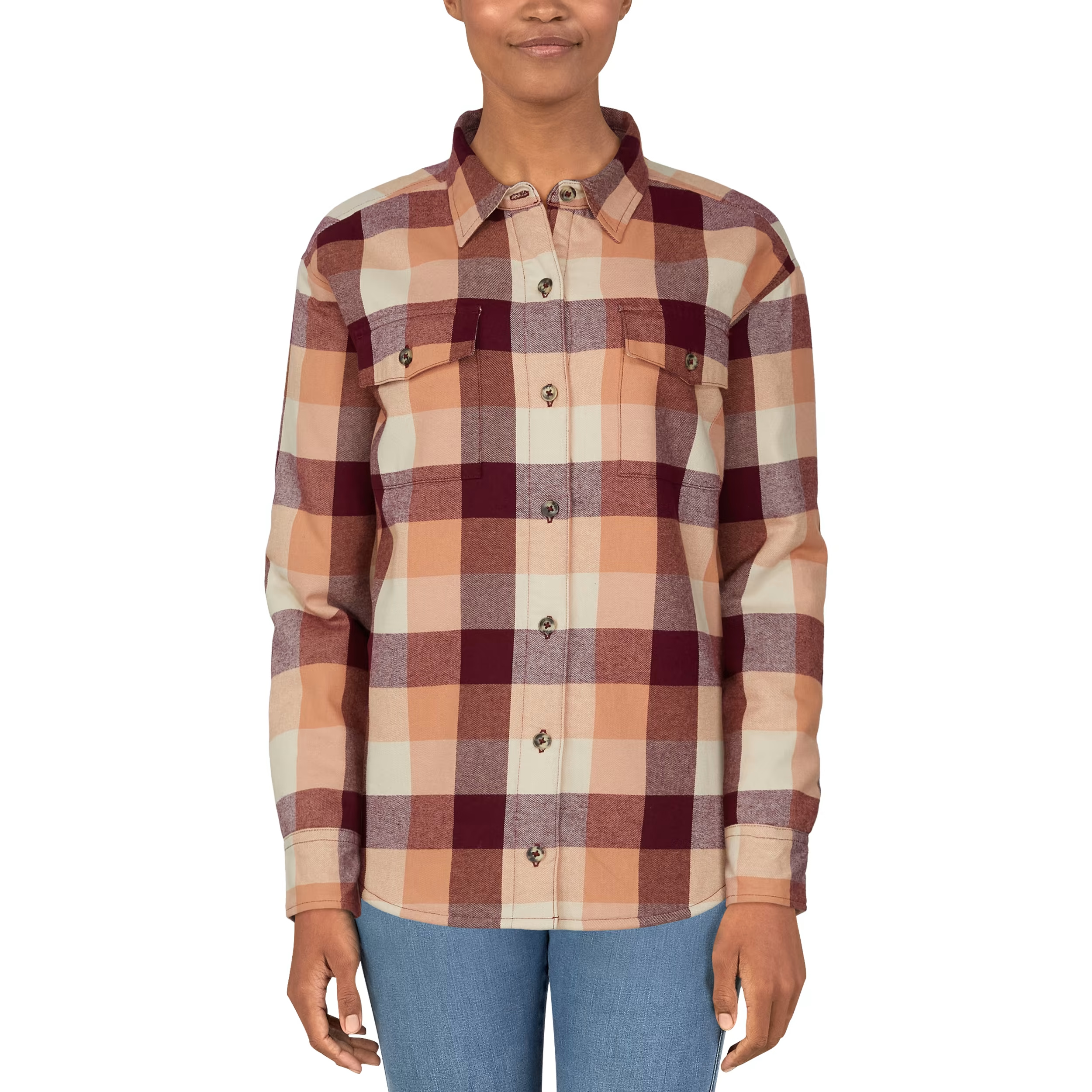 Natural Reflections Sherpa-Lined Long-Sleeve Flannel for Ladies