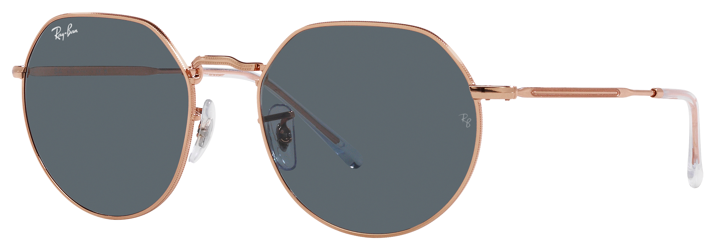 Image of Ray-Ban Jack RB3565 Glass Sunglasses - Rose Gold/Blue Classic - Medium