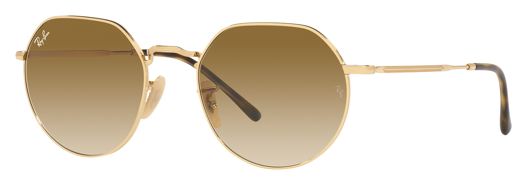 Image of Ray-Ban Jack RB3565 Gradient Glass Sunglasses - Polished Arista Gold - Brown Gradient - X-Large