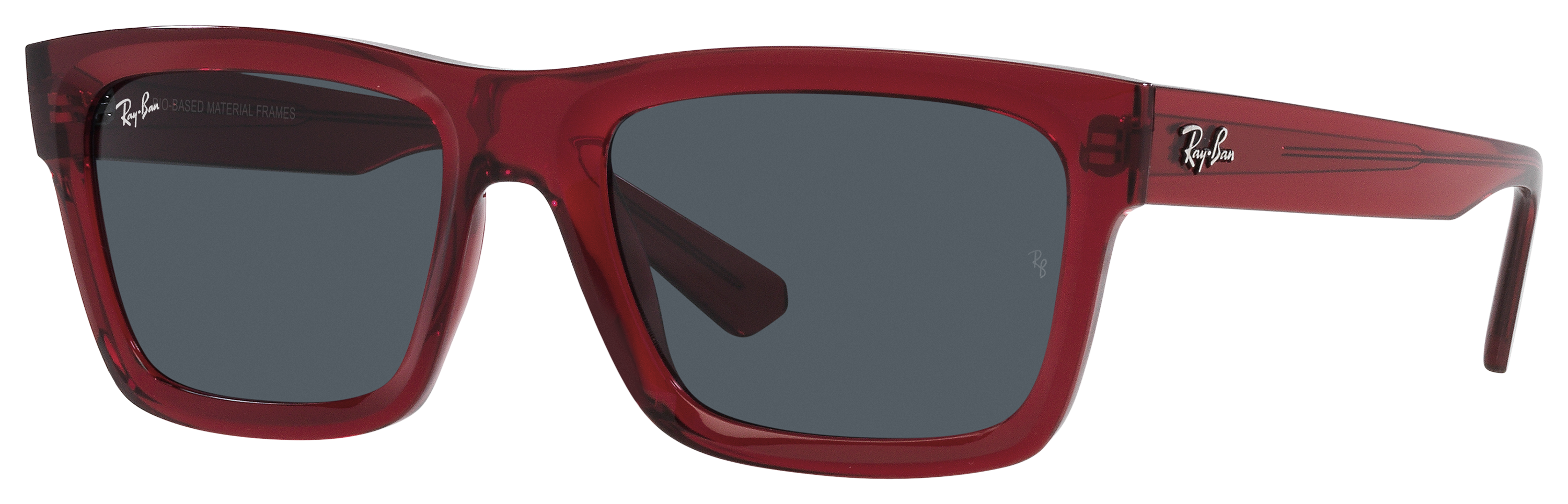 Image of Ray-Ban Warren Bio-Based RB4396 Polarized Sunglasses - Polished Transparent Red/Dark Gray Classic - X-Large