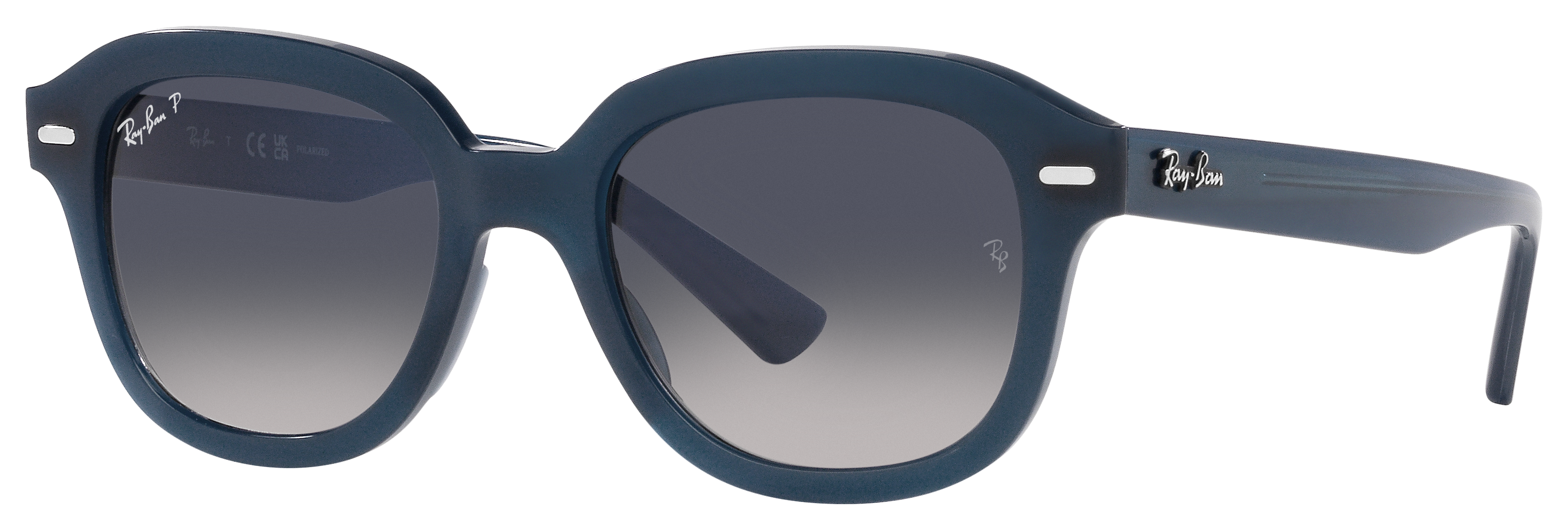 Image of Ray-Ban Erik RB4398 Gradient Glass Polarized Sunglasses - Polished Opal Dark Blue/Blue Gradient - X-Large