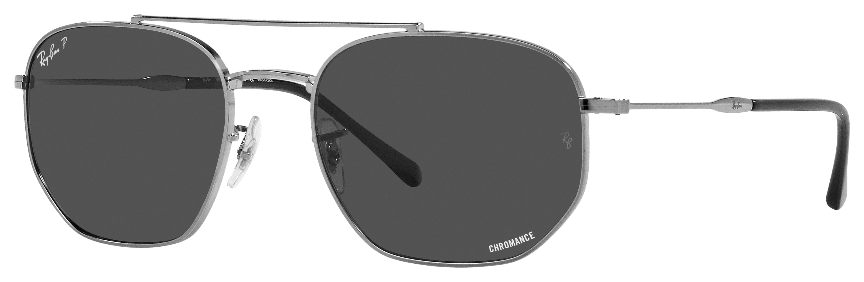 Image of Ray-Ban RB3707 Chromance Glass Polarized Sunglasses - Polished Gunmetal/Gray Chromance - X-Large