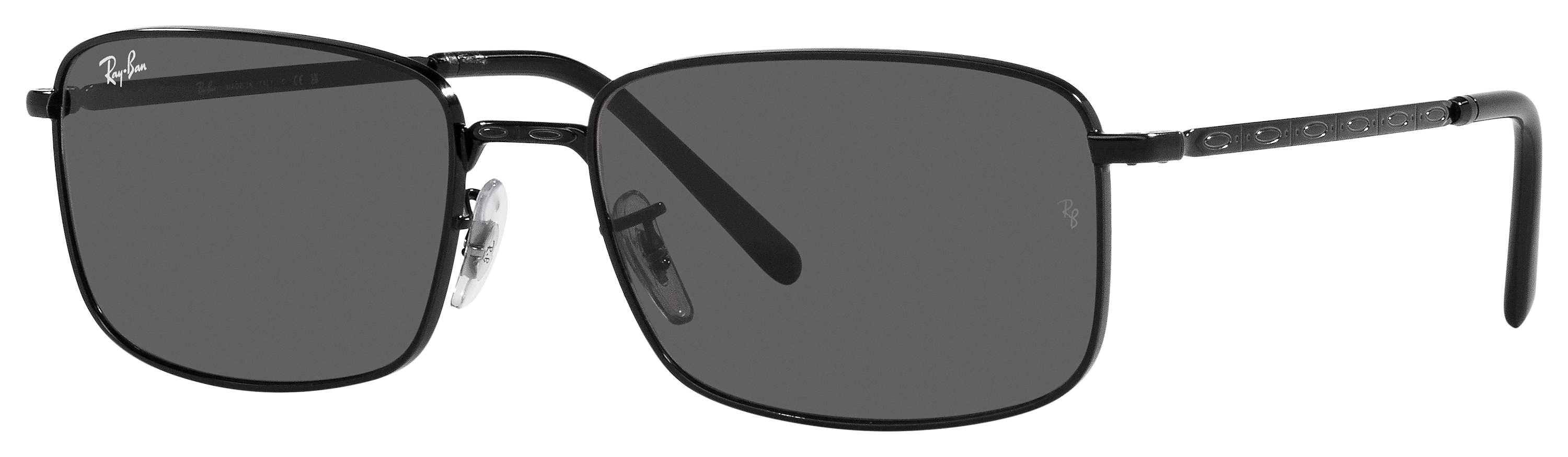 Image of Ray-Ban RB3717 Glass Sunglasses - Polished Black/Dark Gray Classic - XX-Large