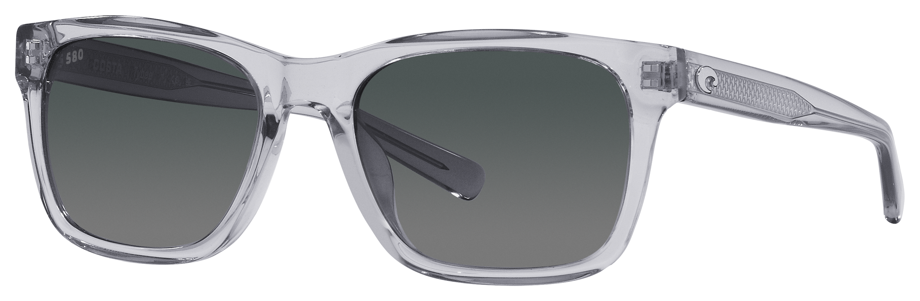 Image of Costa Del Mar Tybee 580G Glass Polarized Sunglasses - Shiny Light Crystal Gray/Gray Gradient - Medium